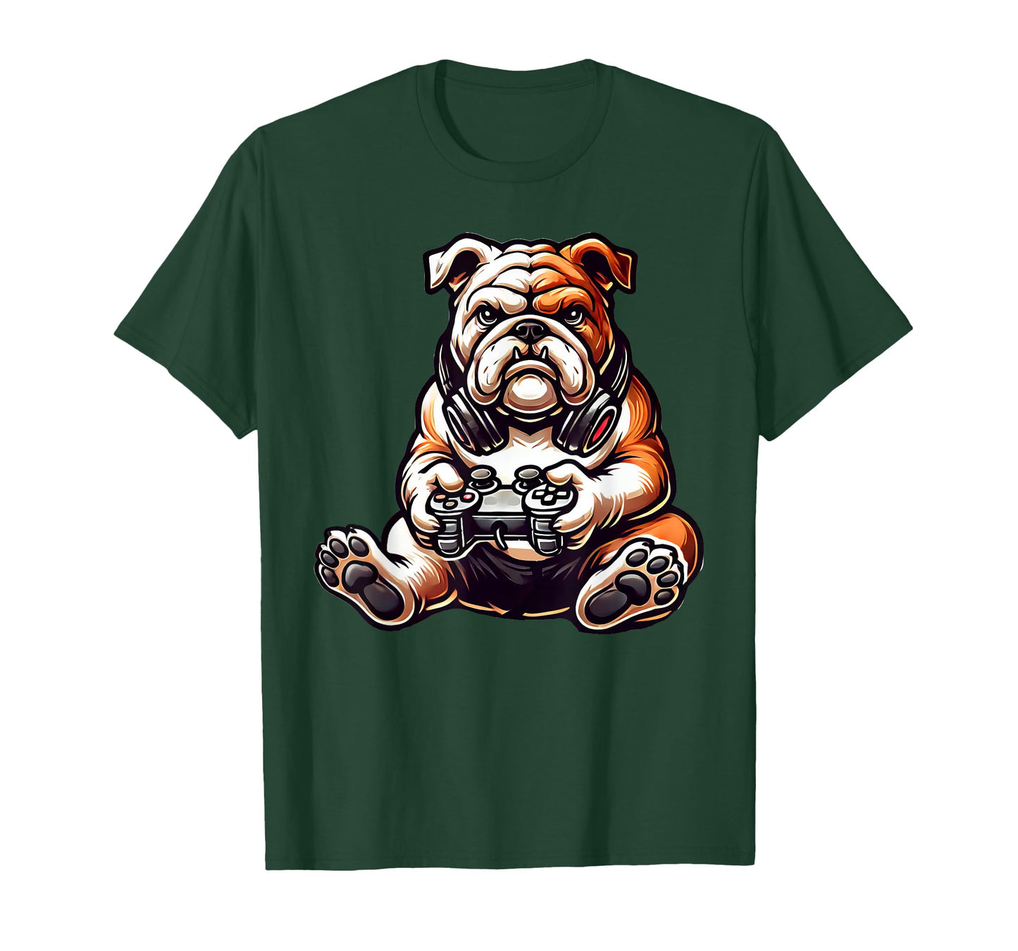 English Bulldog Dog Funny Video Games Gamer T-Shirt