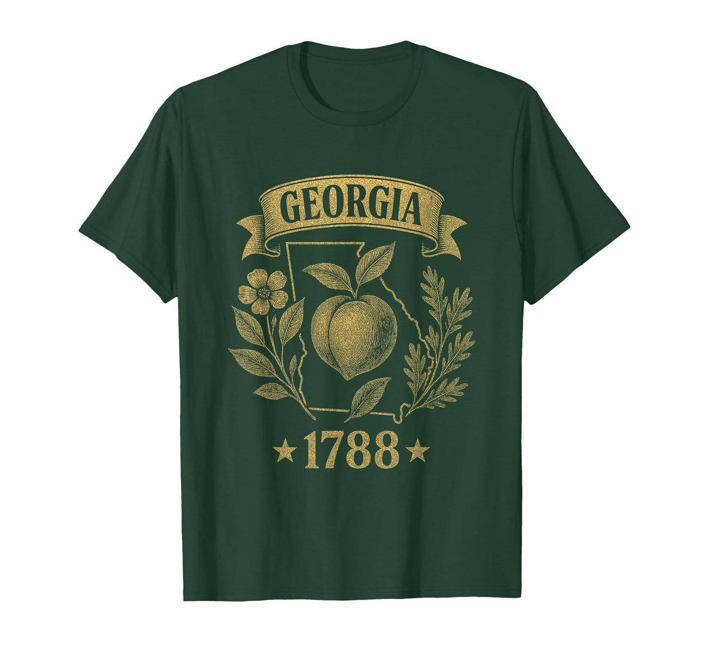 Georgia 1788 Vintage Peach Nature Southern Retro Pride T-Shirt