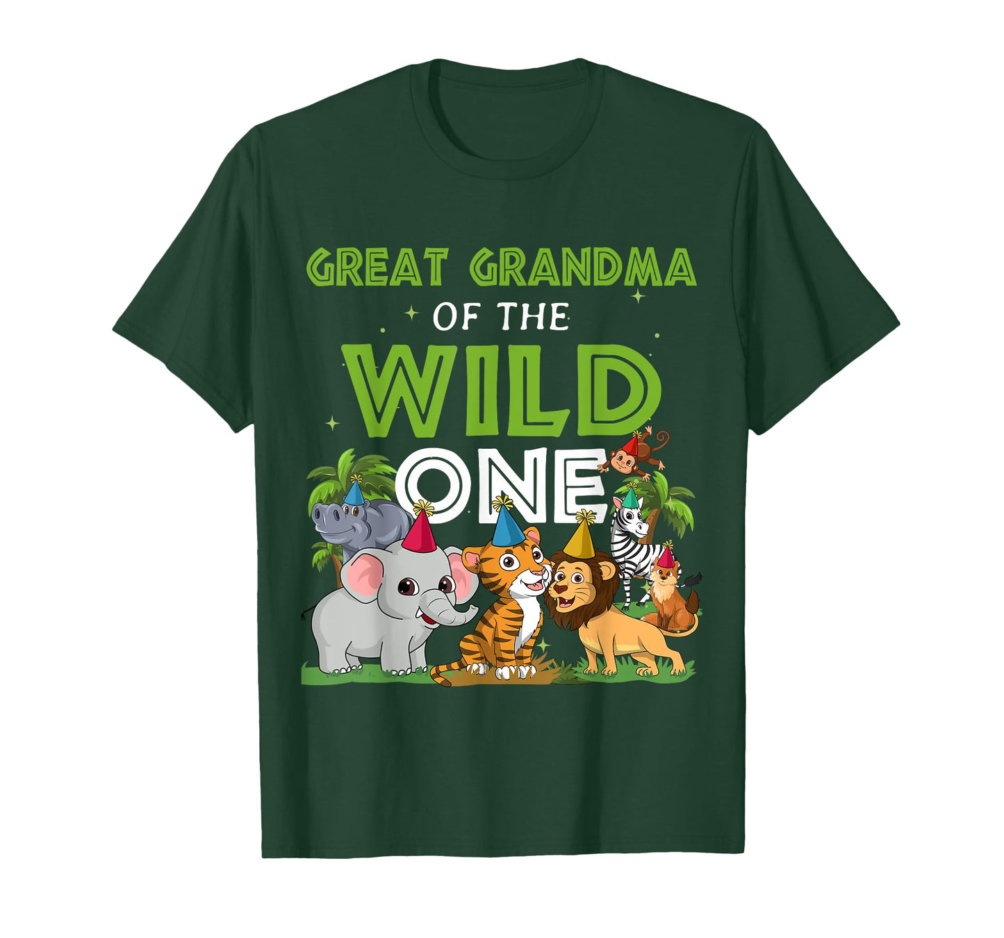 Great Grandma of the Wild One Zoo Birthday Safari Jungle Ani T-Shirt