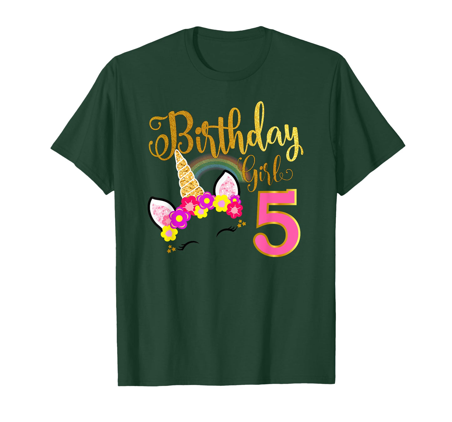 I'm 5th the Birthday for Girl Unicorn 5 year old Birthday T-Shirt