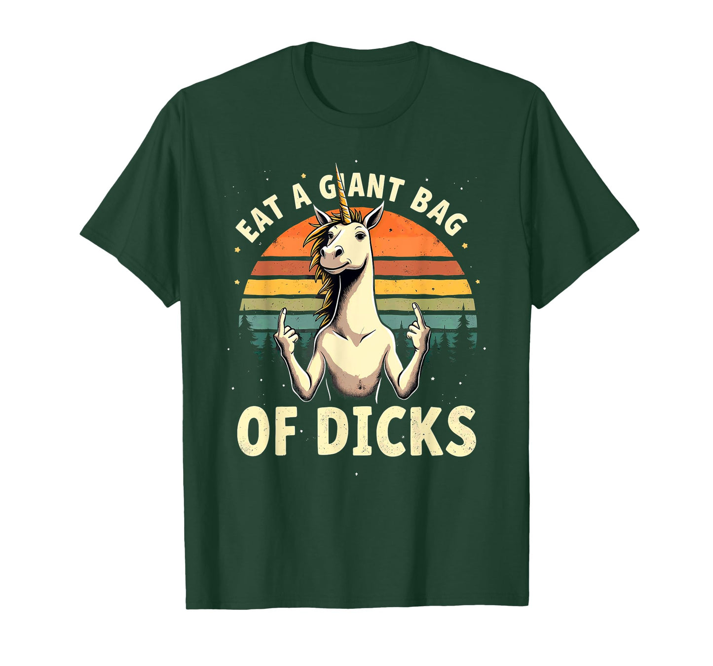 Retro Unicorn Eat A Giant Bag Of Dicks T-Shirt