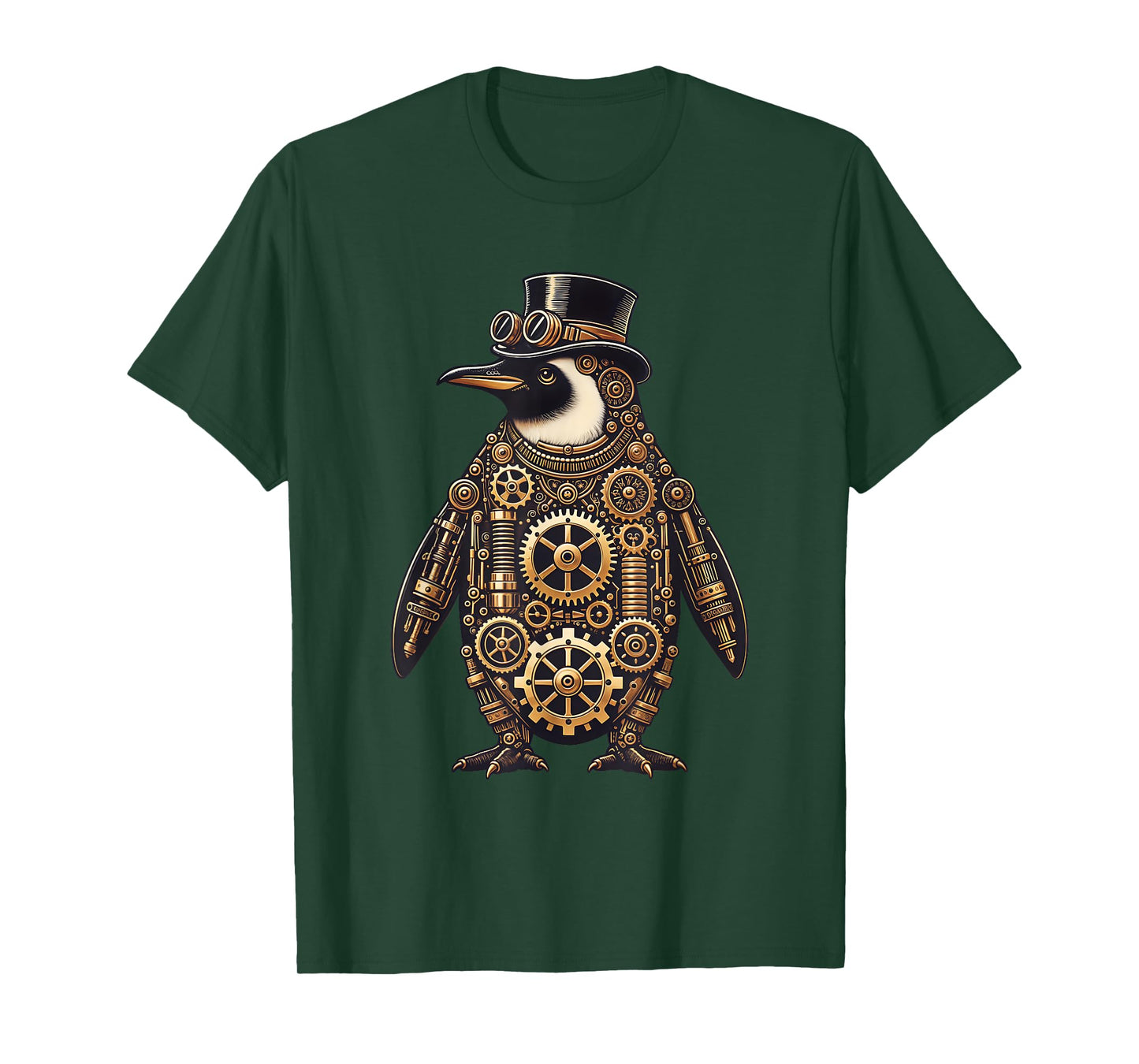 Steampunk Penguin Shirt Vintage Mechanical Gears Penguin Art T-Shirt