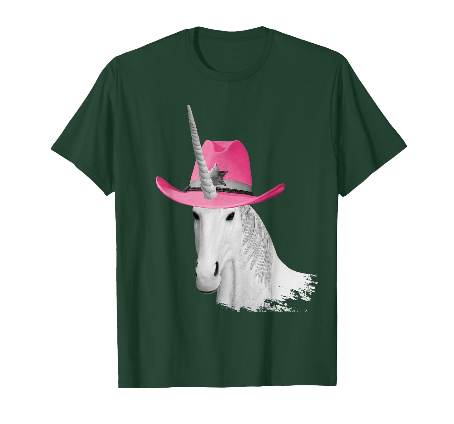 Unicorn Wearing Pink Cowboy Hat Cowgirl T-Shirt