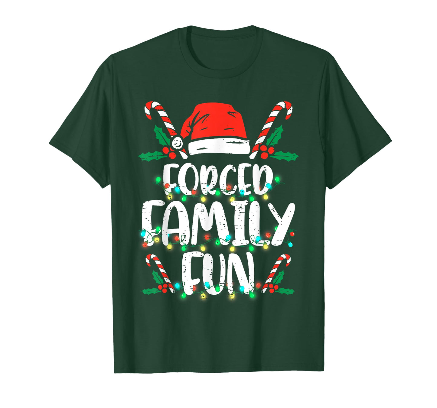 Forced Family Funny Sarcastic Christmas Xmas Pajama T-Shirt