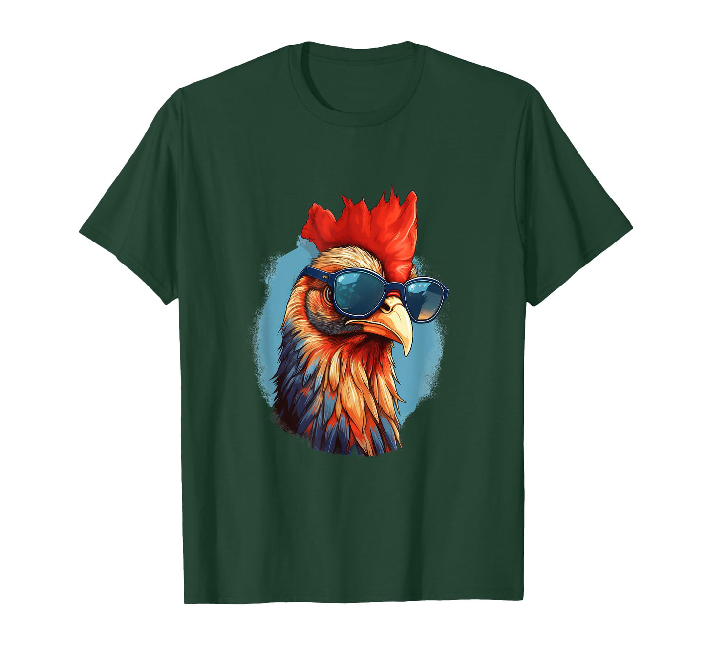 Vintage Rooster Chicken Sunglasses T-Shirt
