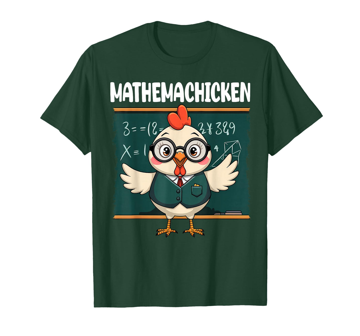 Funny Math Teacher Chicken Mathemachicken Pun T-Shirt
