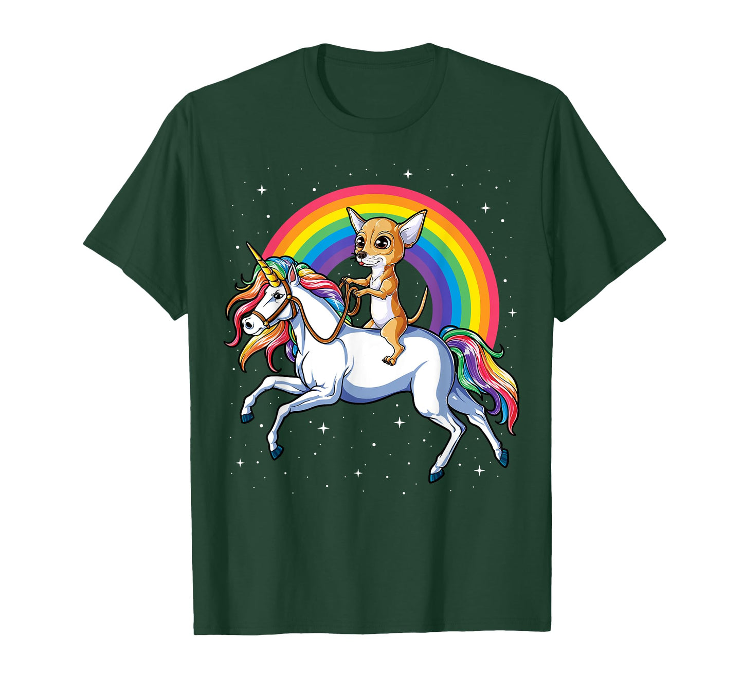 Chihuahua Unicorn T shirt Girls Space Galaxy Rainbow Dog Tee T-Shirt