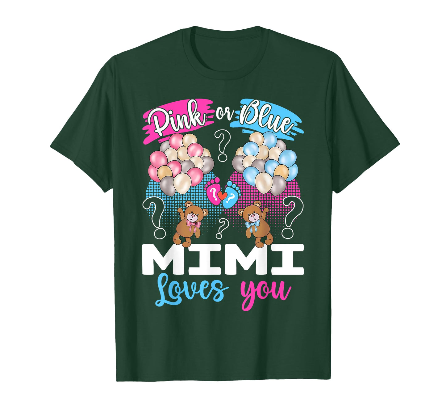 Bears Pink Or Blue Mimi Loves You Gender Reveal T-Shirt