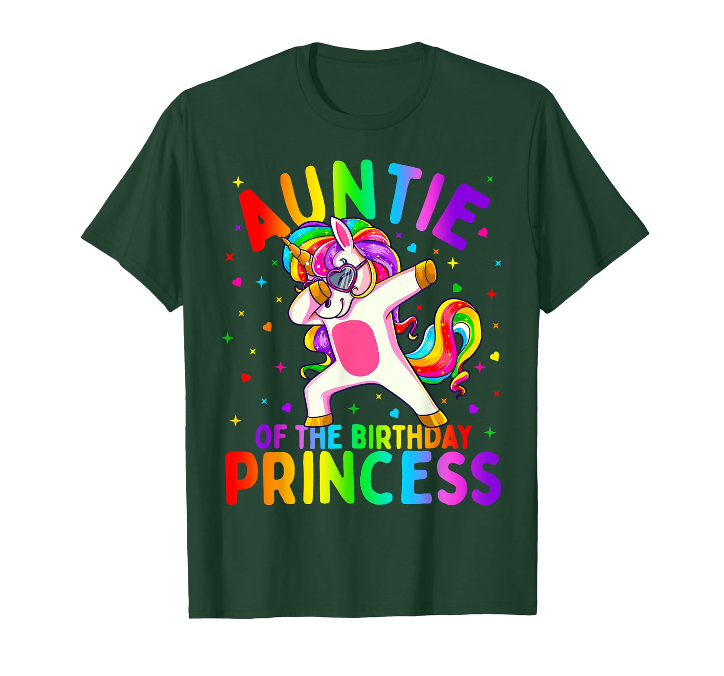Auntie of the Birthday Princess Girl Dabbing Unicorn Aunt T-Shirt