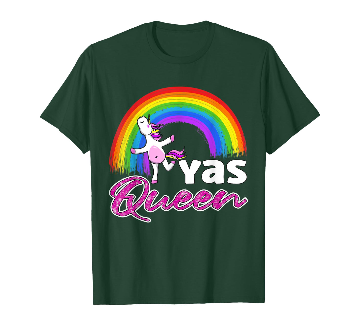 Yas Queen drag queen rainbow unicorn LGBTQ T-Shirt