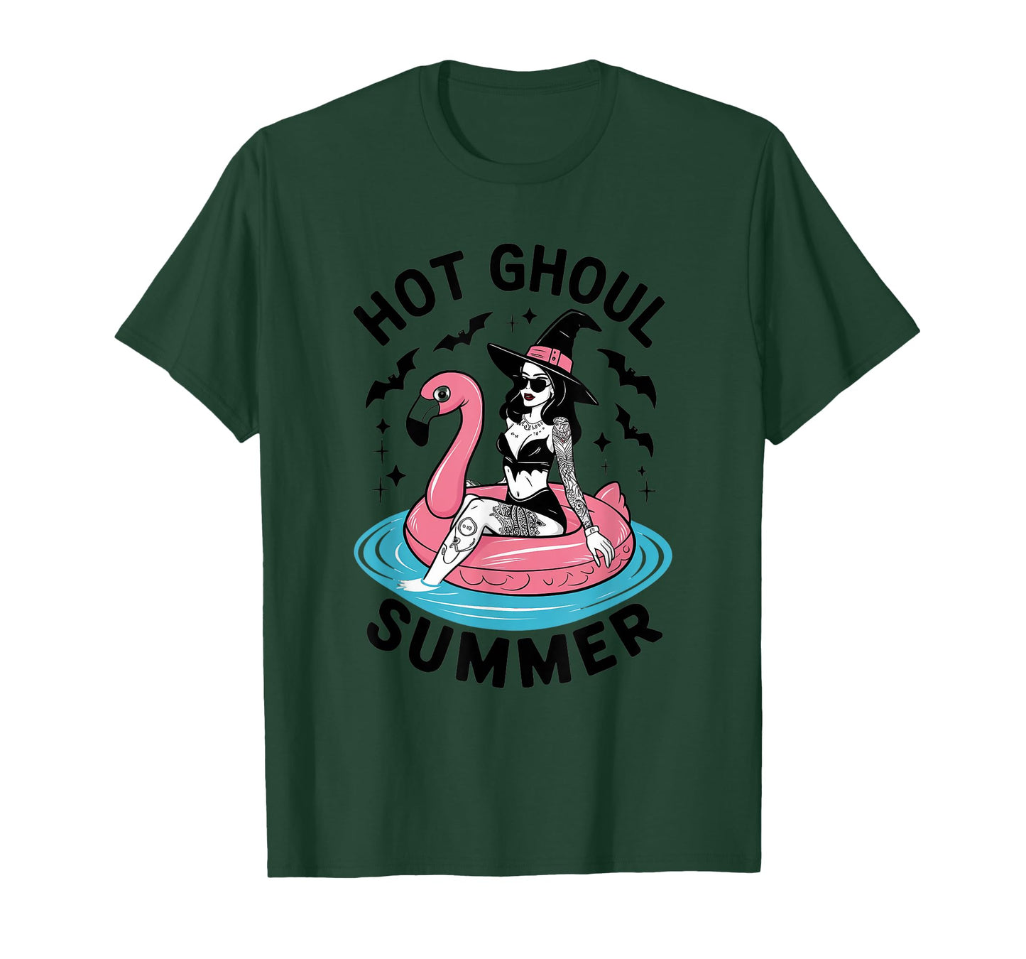 Hot Ghoul Summer Funny Witch Gothic Spooky Retro Halloween T-Shirt