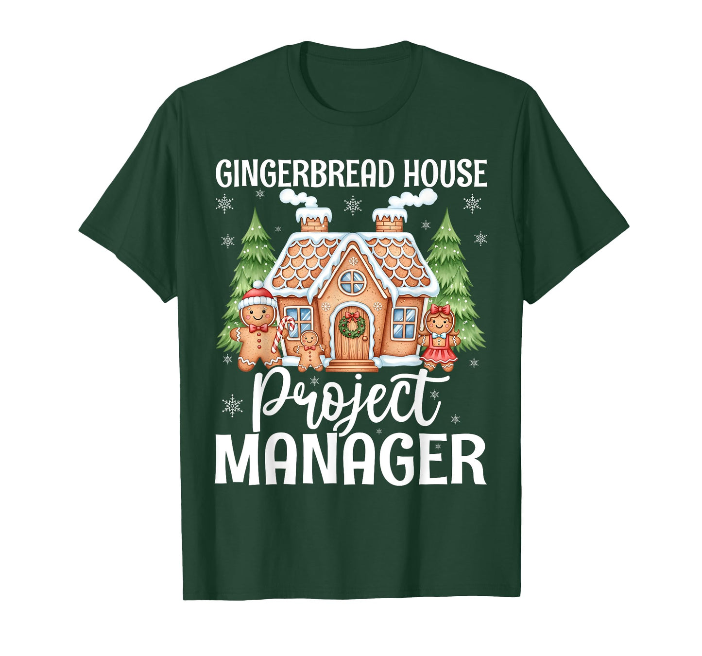 Gingerbread House Project Manager Funny Christmas Baking T-Shirt