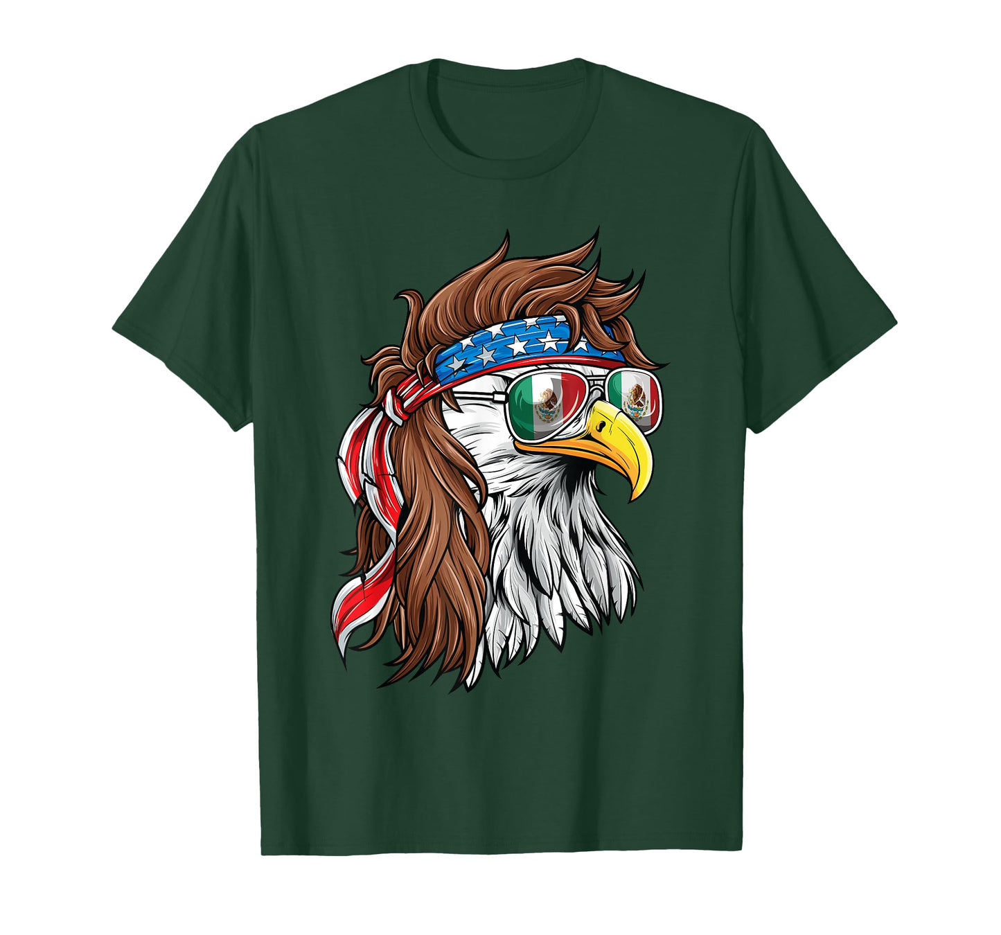 Mexican American Shirt Bald Eagle USA Mexico Flag July 4th T-Shirt