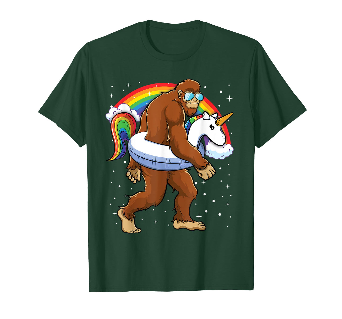 Bigfoot Unicorn Rainbow Shirt Boys Kids Girls Toddlers T-Shirt