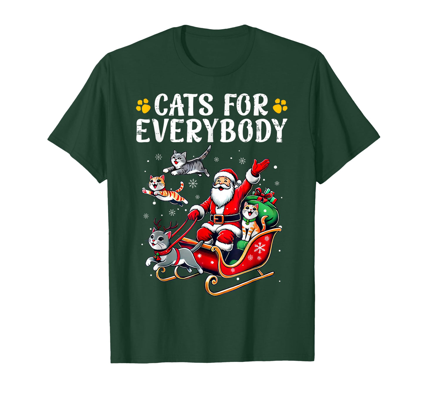 Cats For Everybody Christmas Cat Funny Xmas Men Women Santa T-Shirt