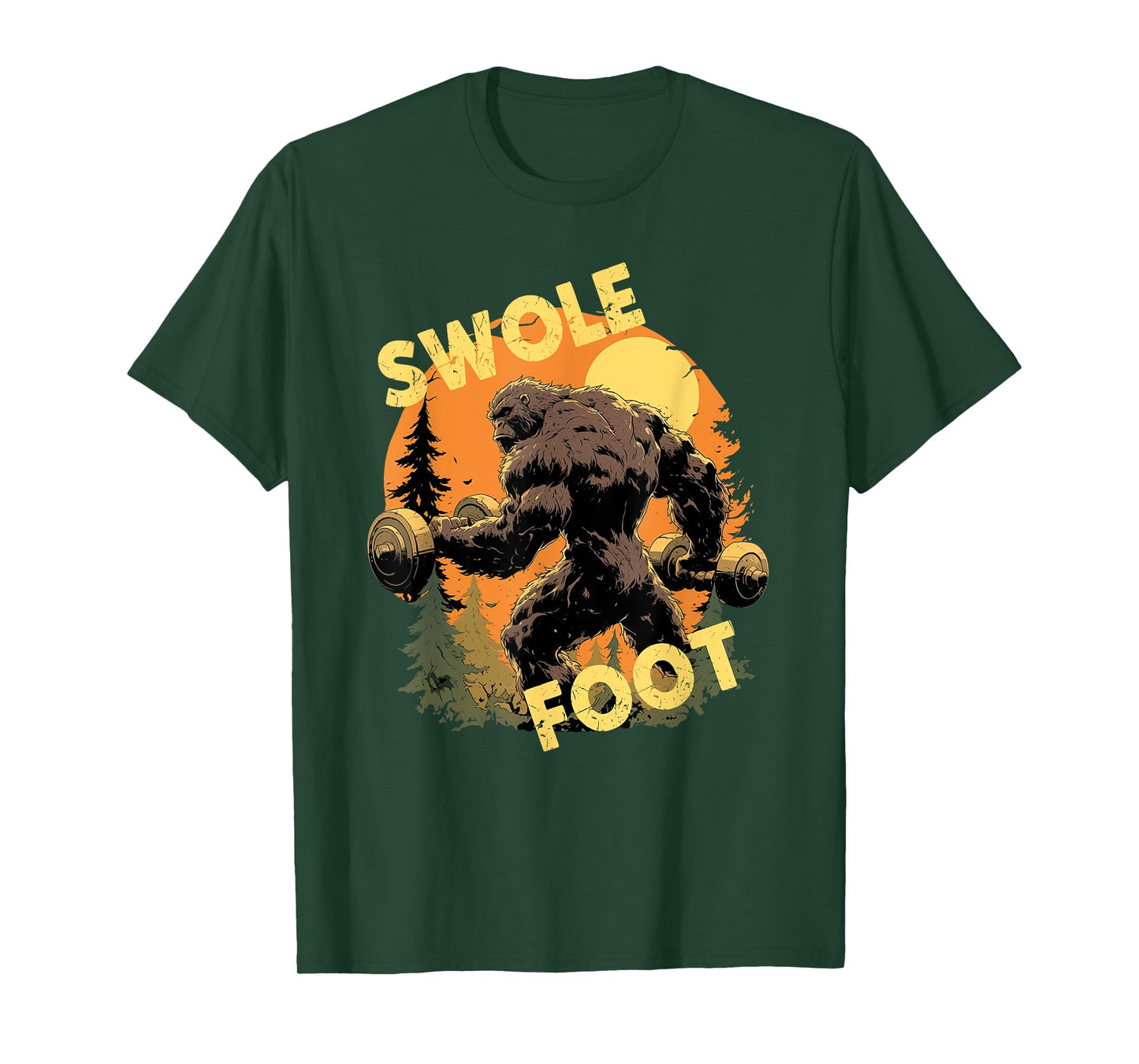 Bigfoot Weightlift Swole Foot Exercise Gym Funny Sasquatch T-Shirt