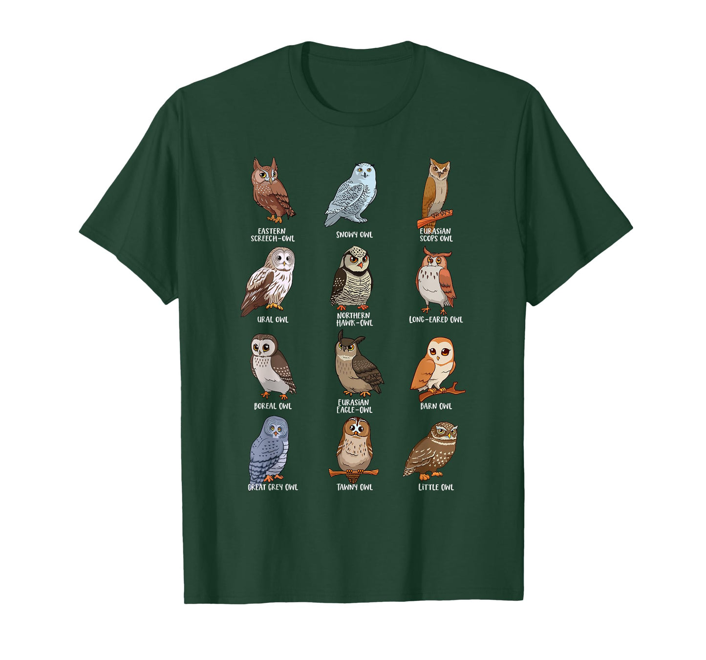 Cartoon Kawaii owls - Owl motif T-Shirt