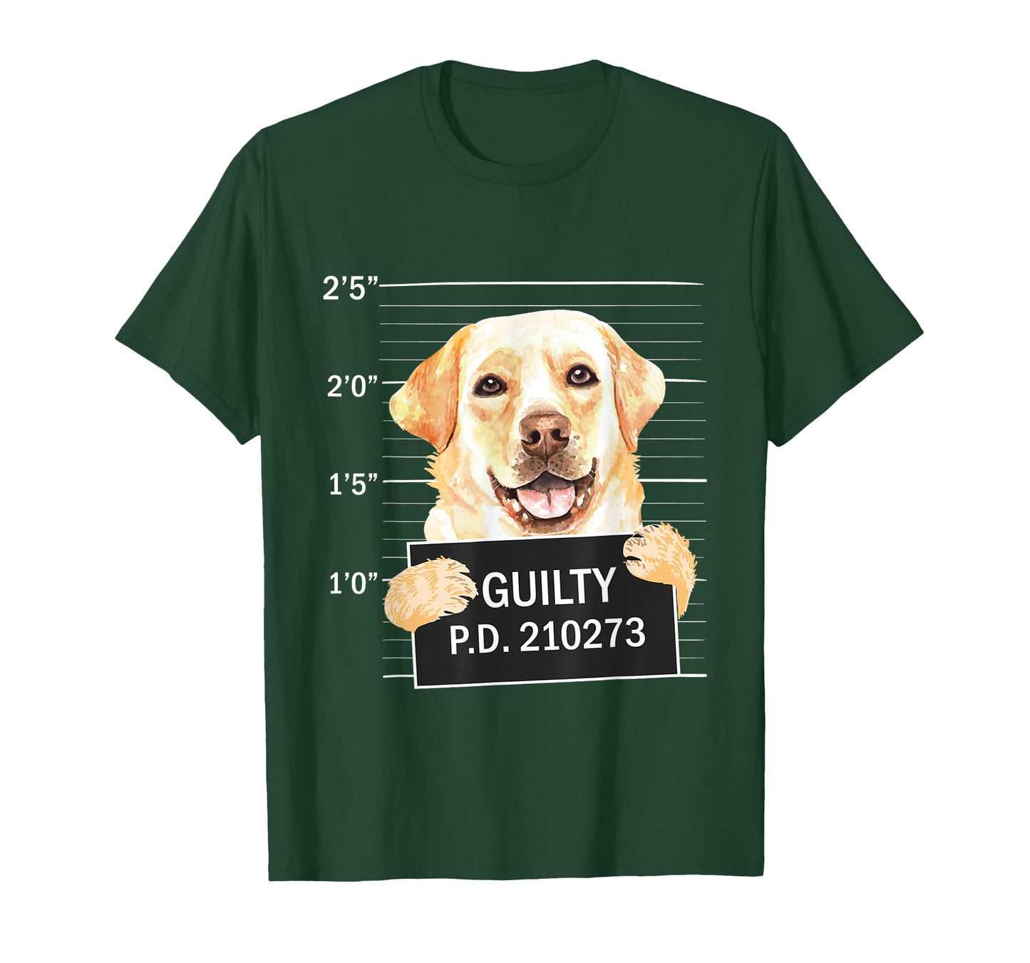 Guilty - Mugshot Black Labrador Retriever Dog Trainer Puppy T-Shirt for Men Women Kids