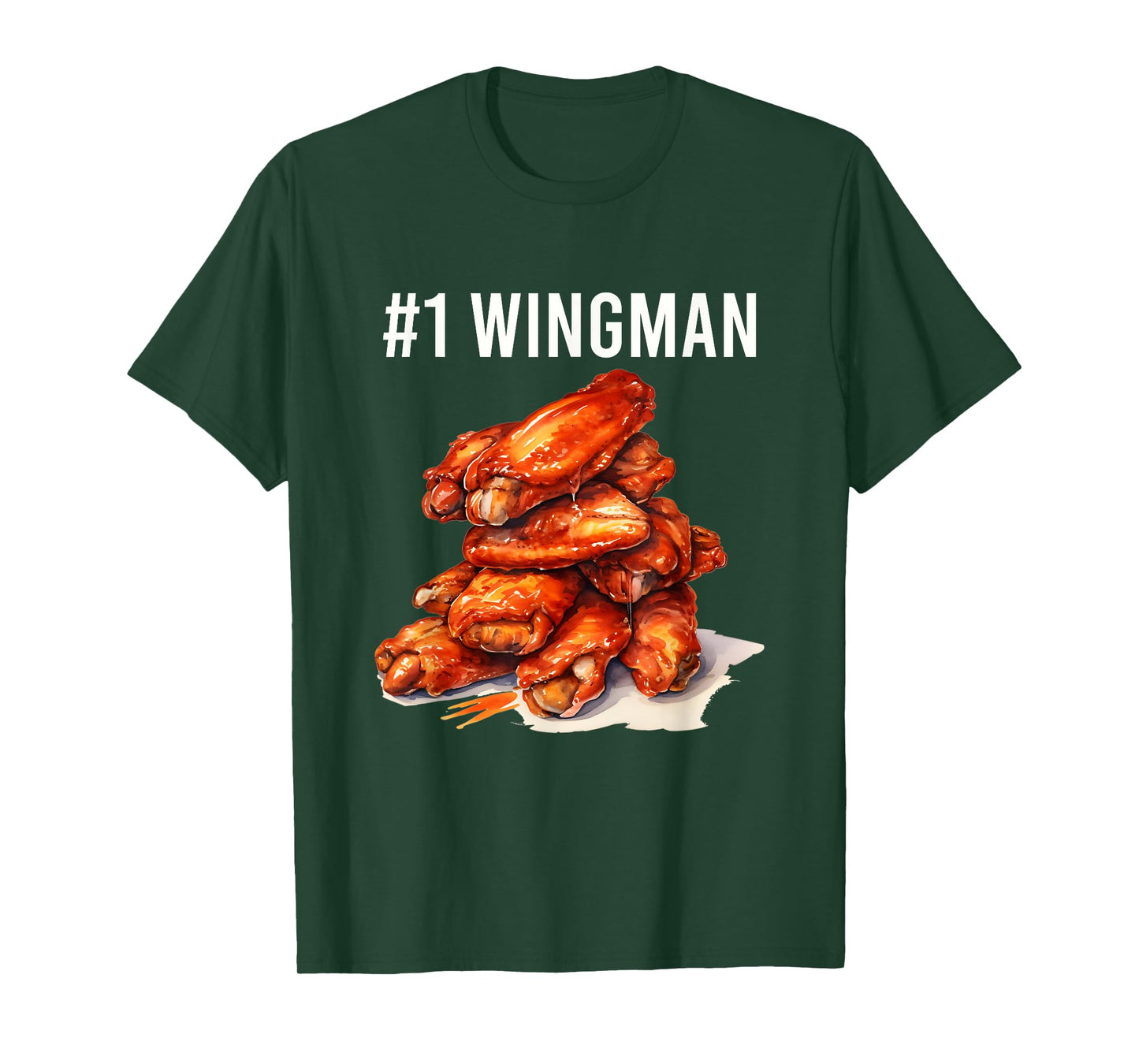 Funny Number 1 Wingman Foodie Fried Chicken Wings Food Lover T-Shirt