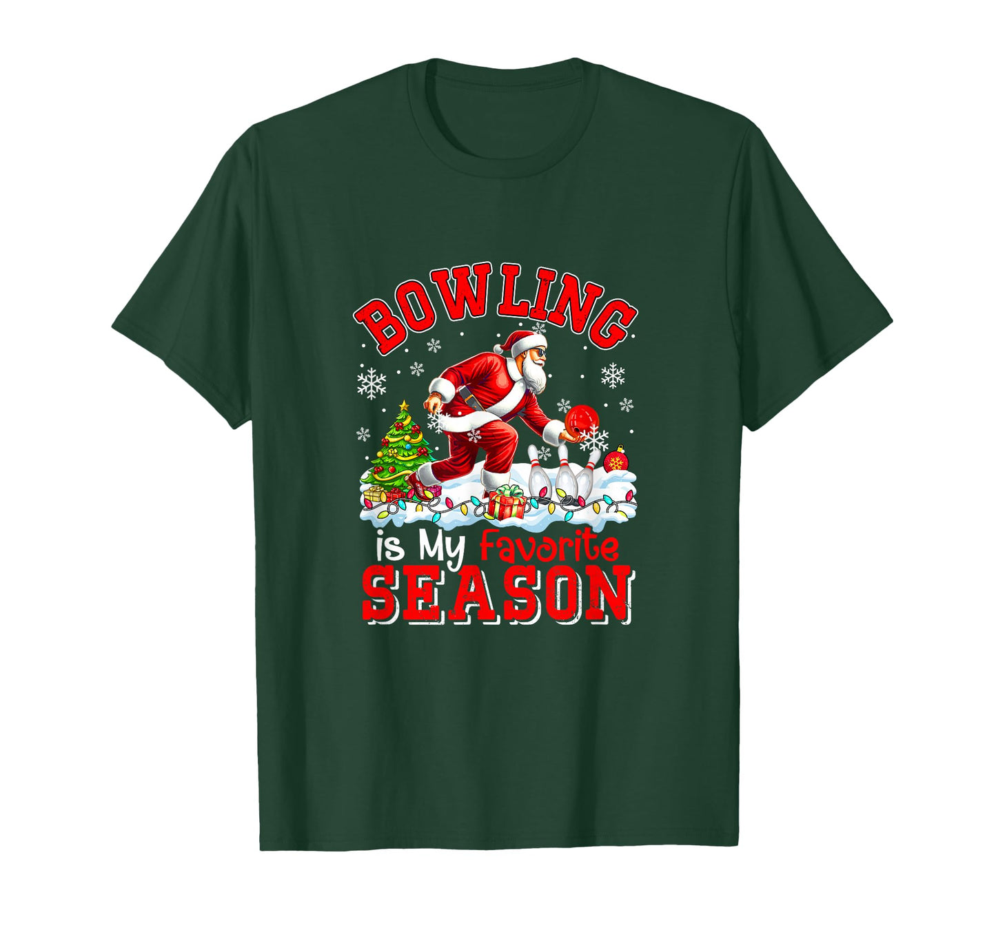 Bowling is Favorite Season Costume Player Christmas Santa T-Shirt