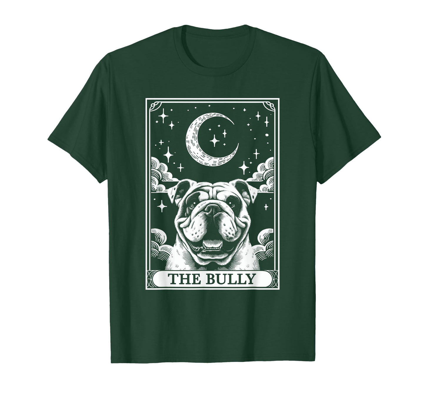 Tarot Card Vintage Crescent Moon Bulldog Bully Dog Mom T-Shirt