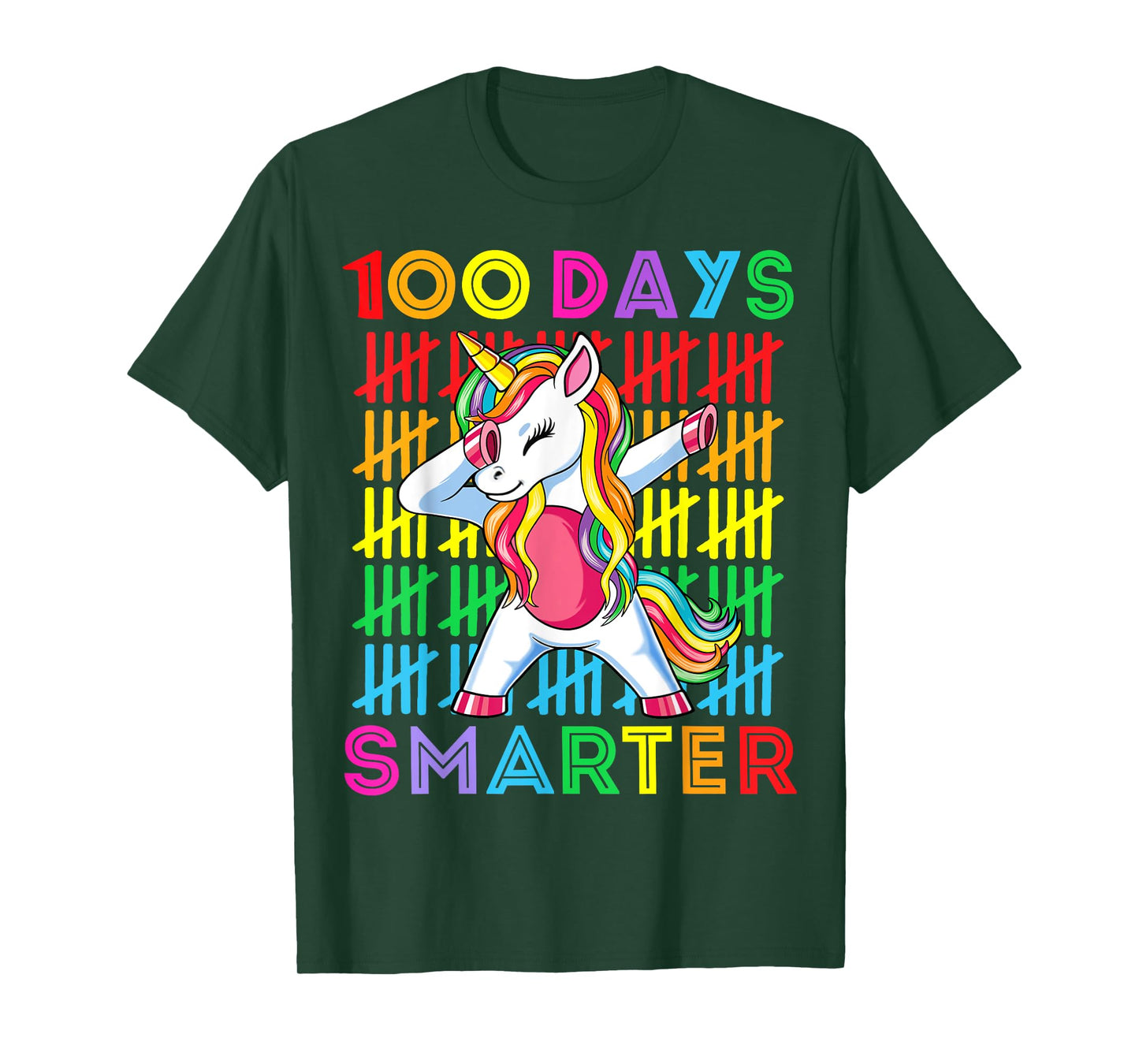 100 Days Smarter Kids Girls Unicorn 100th Day of School Gift T-Shirt