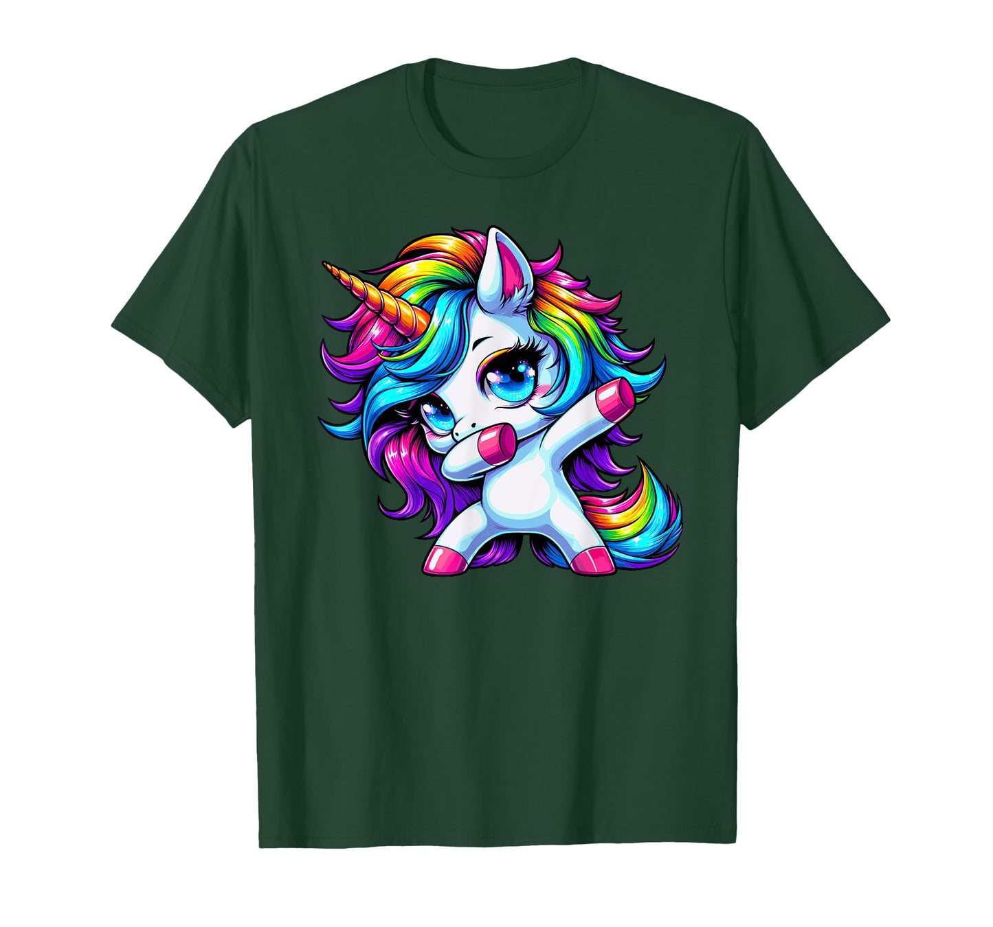 Dabbing Unicorn Girls Kids Women Rainbow Cute Unicorn Dab T-Shirt