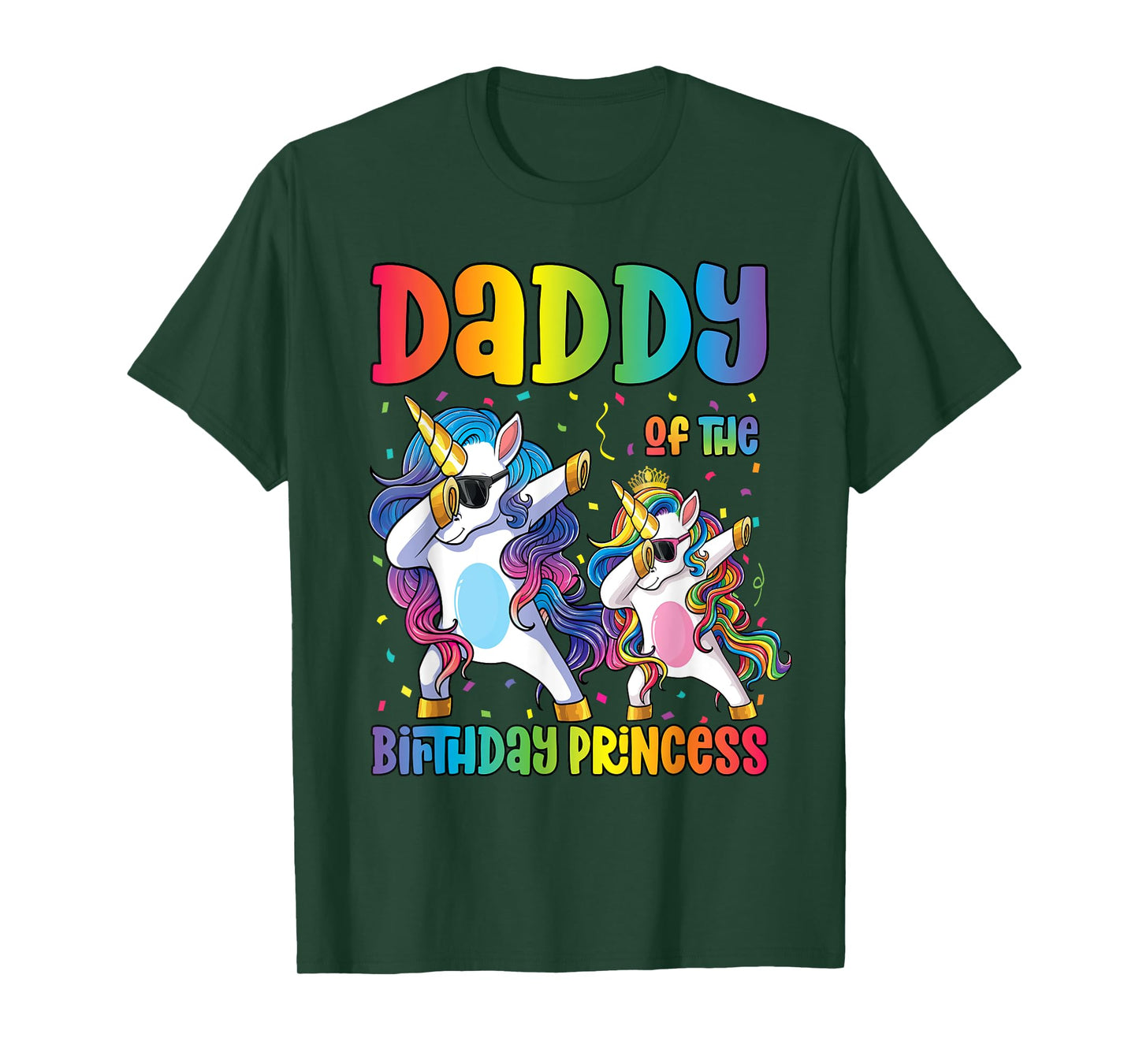 Daddy of the Birthday Girl Dabbing Princess Unicorn Dad T-Shirt