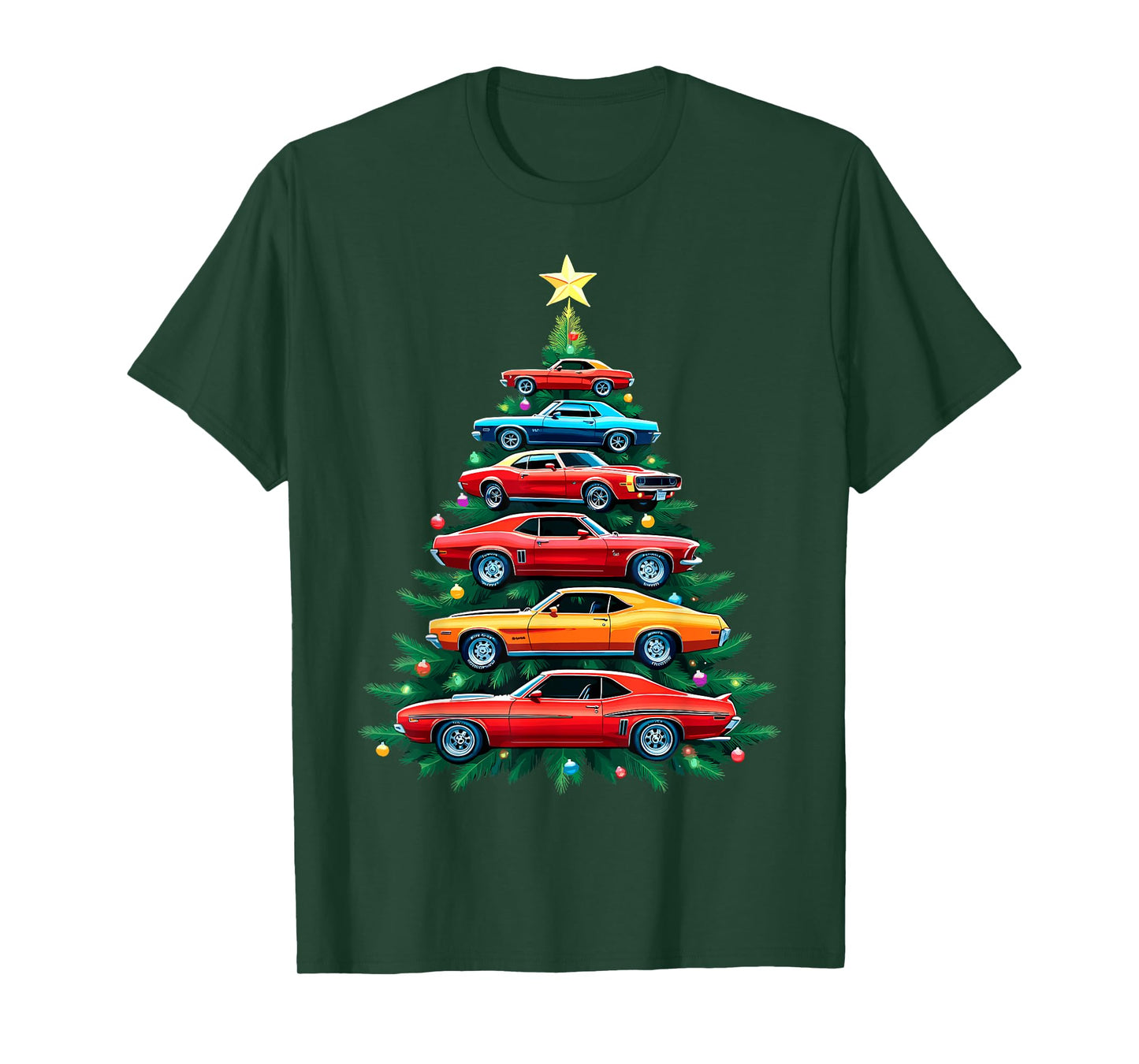 Vintage Retro Car Christmas Tree Xmas Holidays New Year T-Shirt