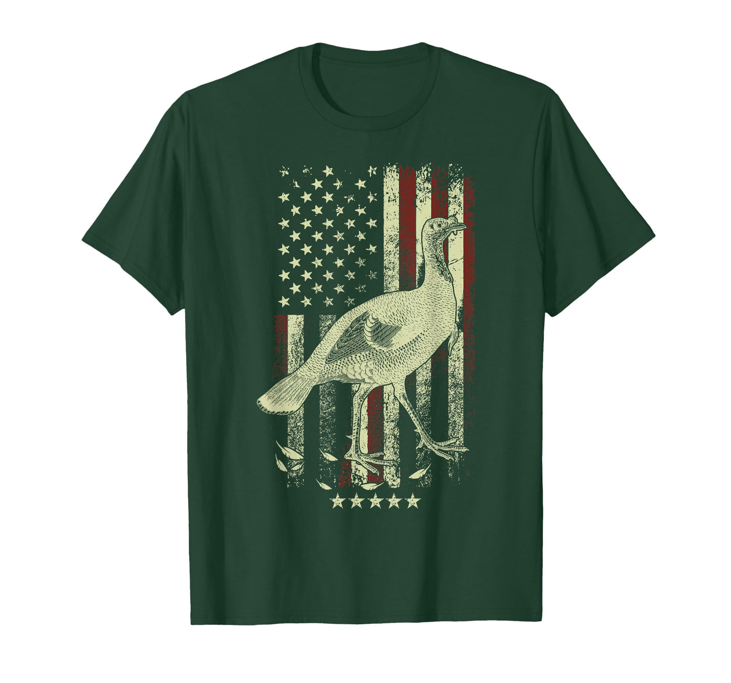 USA American Flag Hunters - Hunting Wild Turkey Bird Women Men T-Shirt