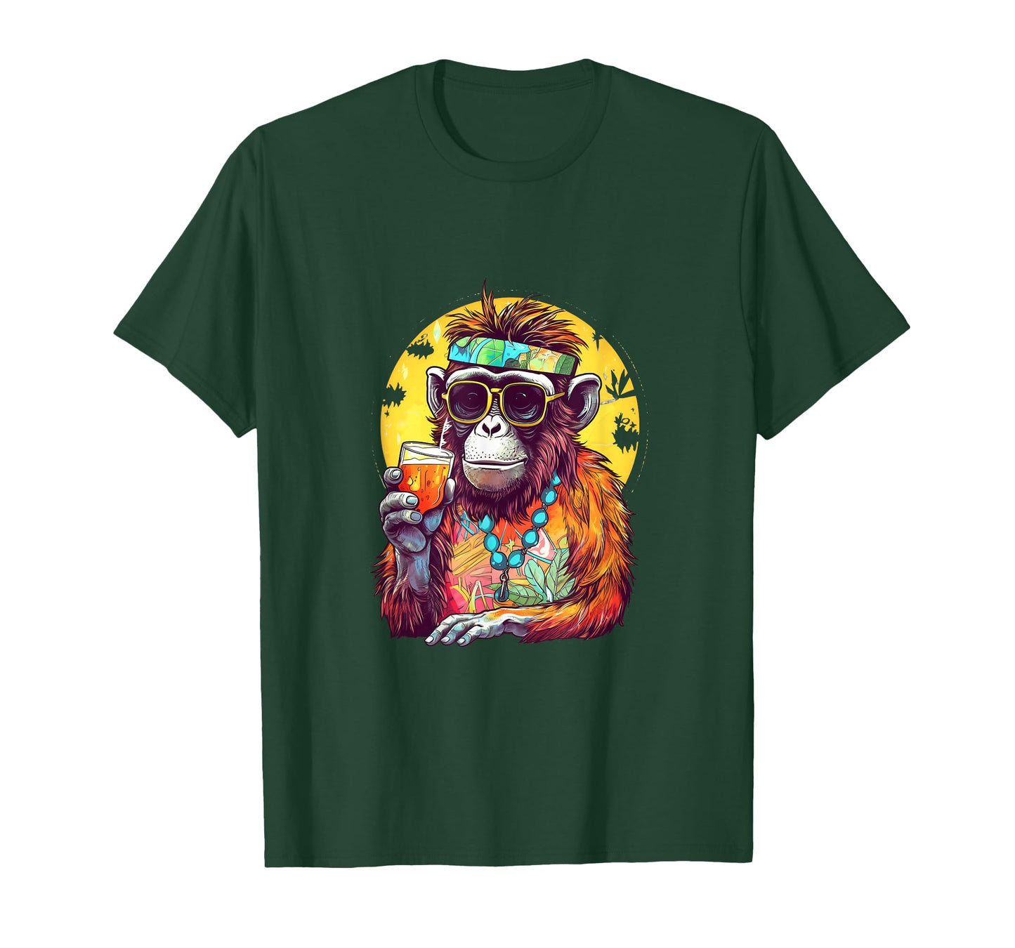 Monkey Drinking Beer Funny Beer Drinker Drunk Gorilla Ape T-Shirt