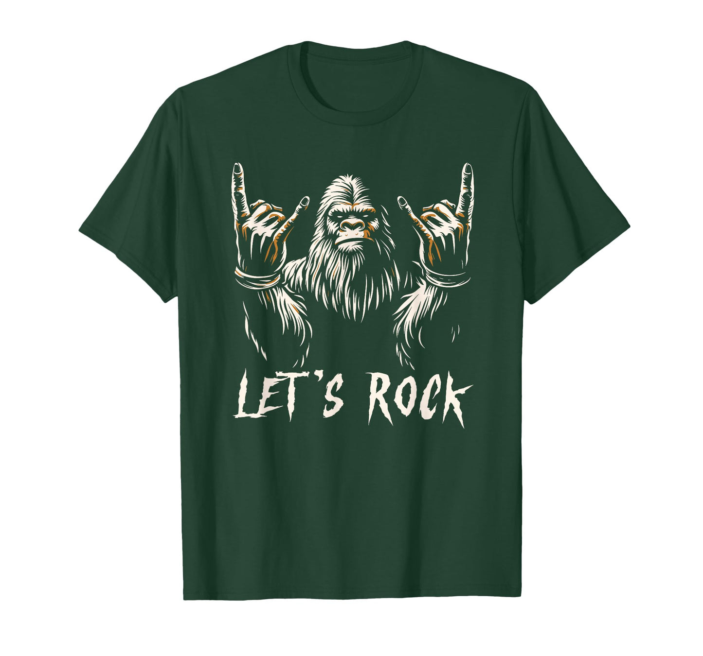 Bigfoot Rock On Funny Sasquatch Rock and Roll Let's Rock T-Shirt