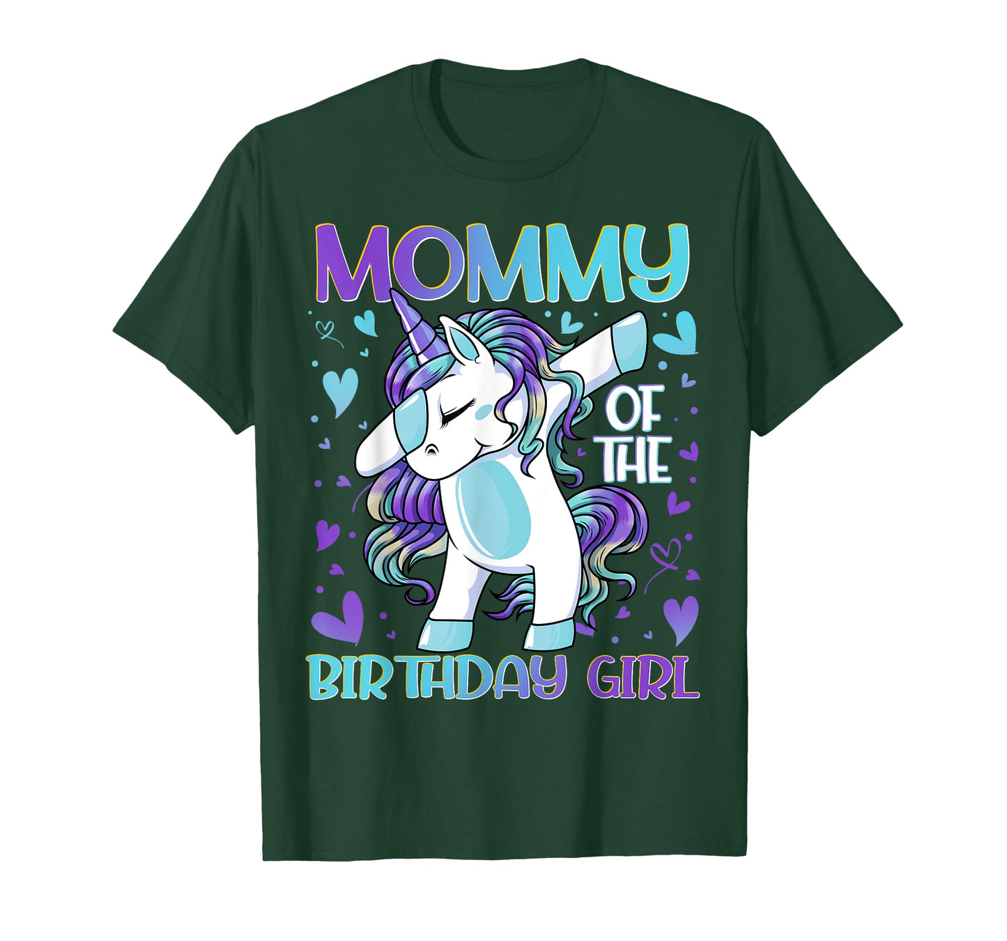 Mommy of the Birthday Girl Dabbing Unicorn Mom Mommy Gifts T-Shirt