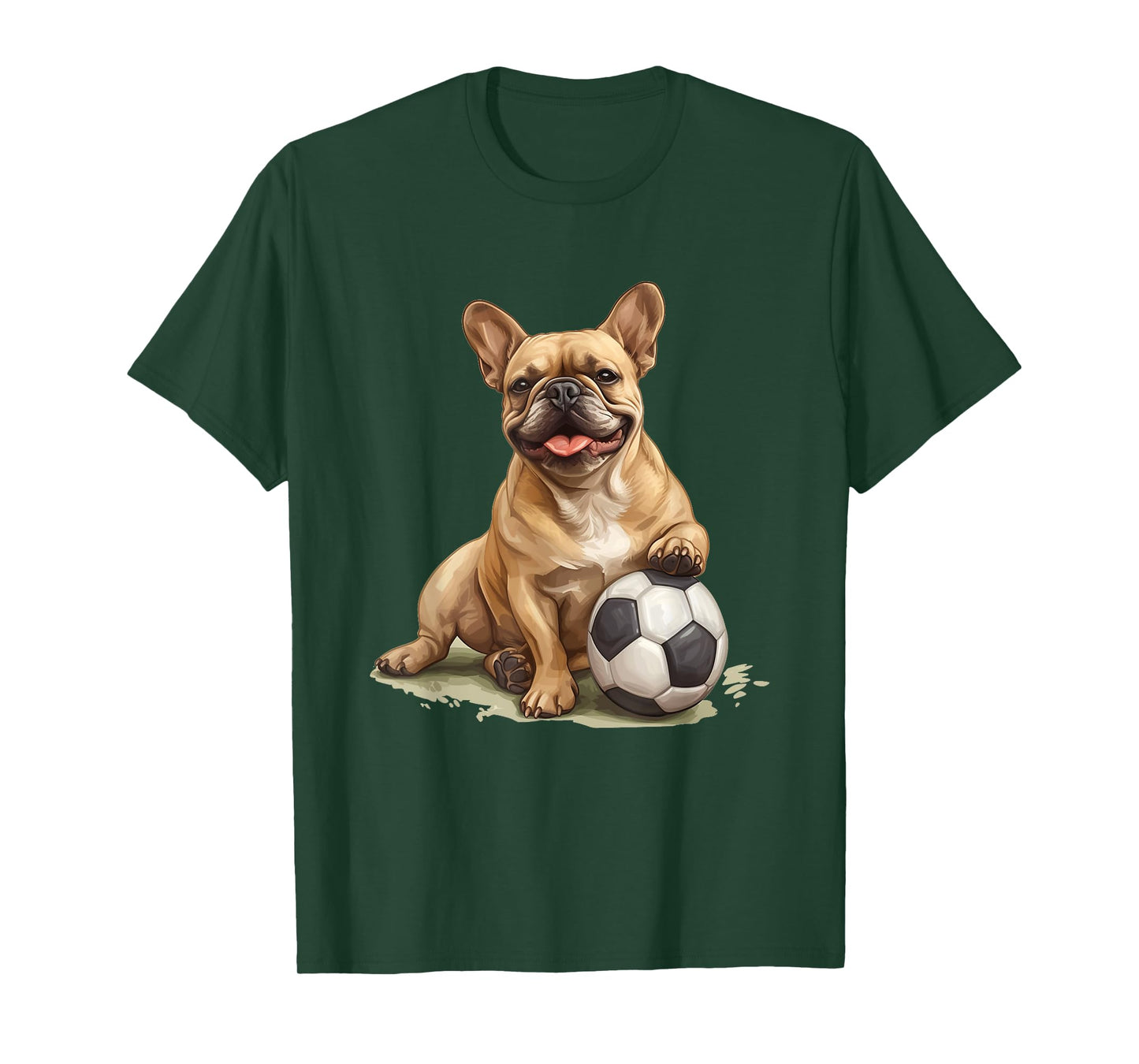 Adorable French Bulldog Soccer Ball Sports Team Animal Men Women Kids T-Shirt
