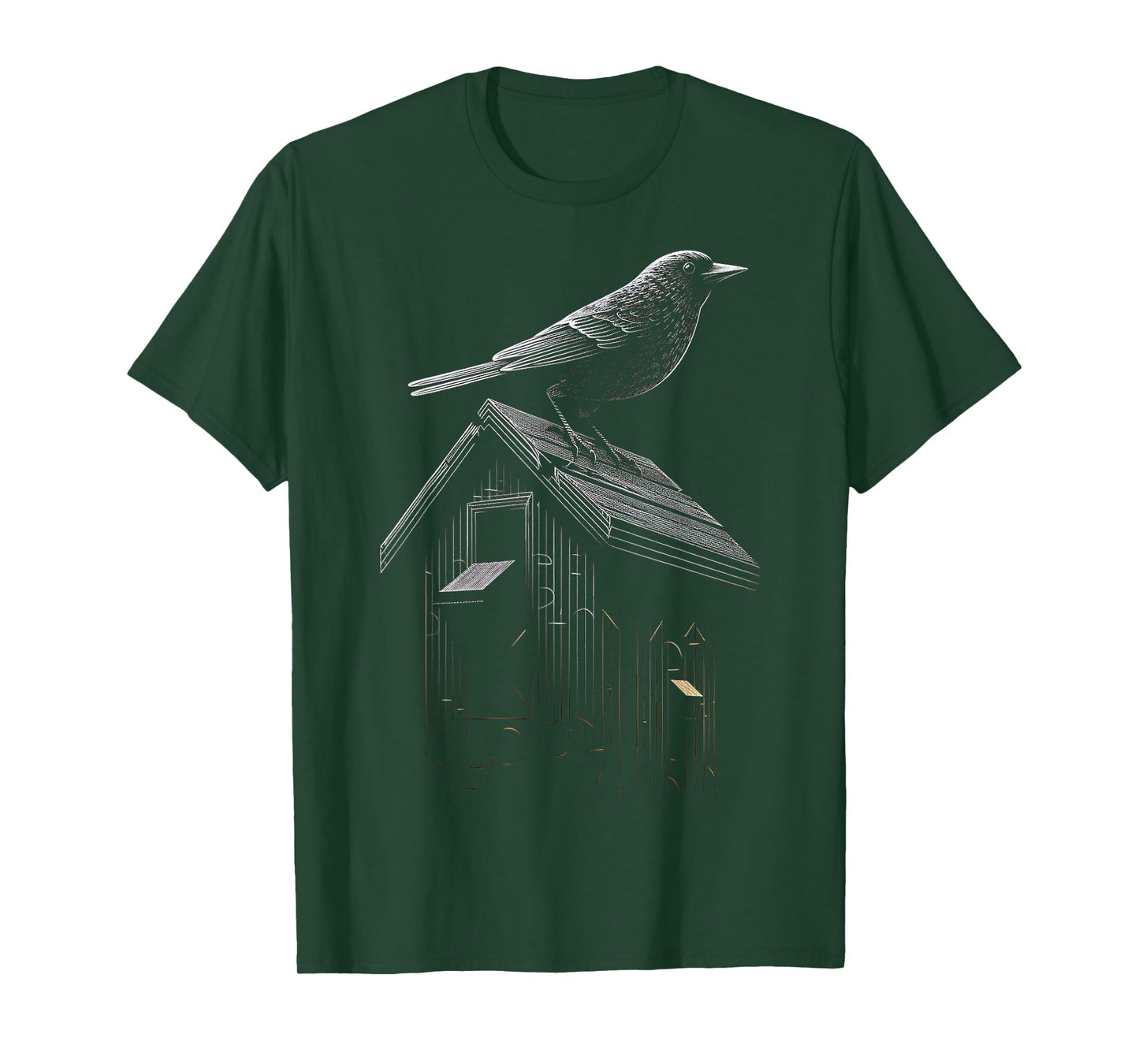 Raven Drawing Bird Art Animal Graphic Raven T-Shirt