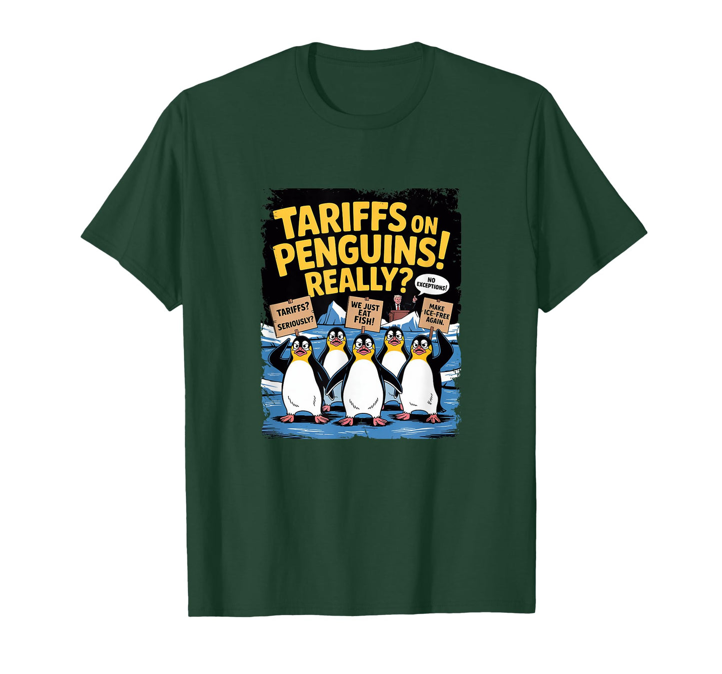 Tariff Penguins Flippers Up Heard Island Funny Resit Tariffs T-Shirt