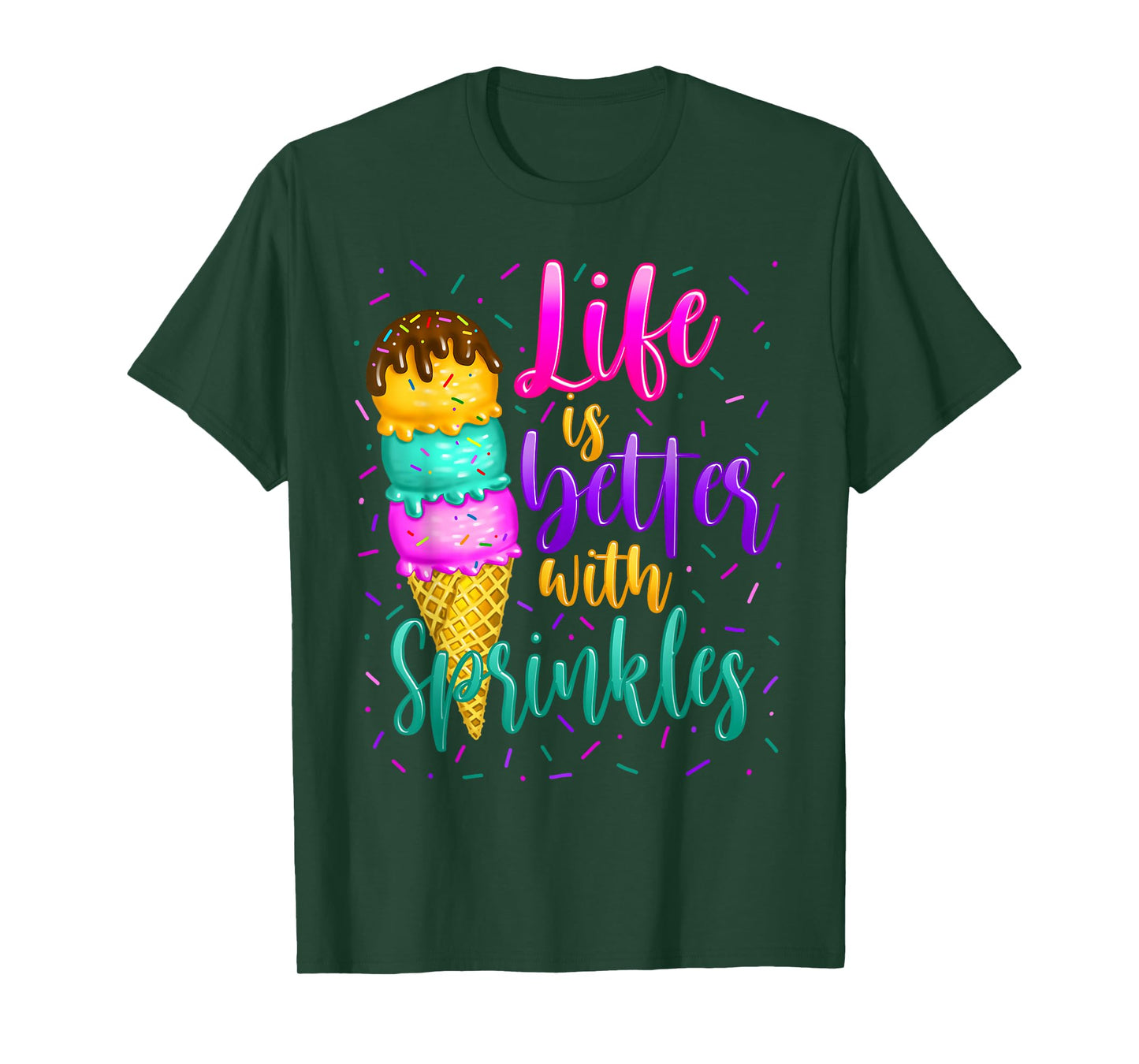 Cute Sweet Ice Cream lover Sprinkle Life Love T-Shirt