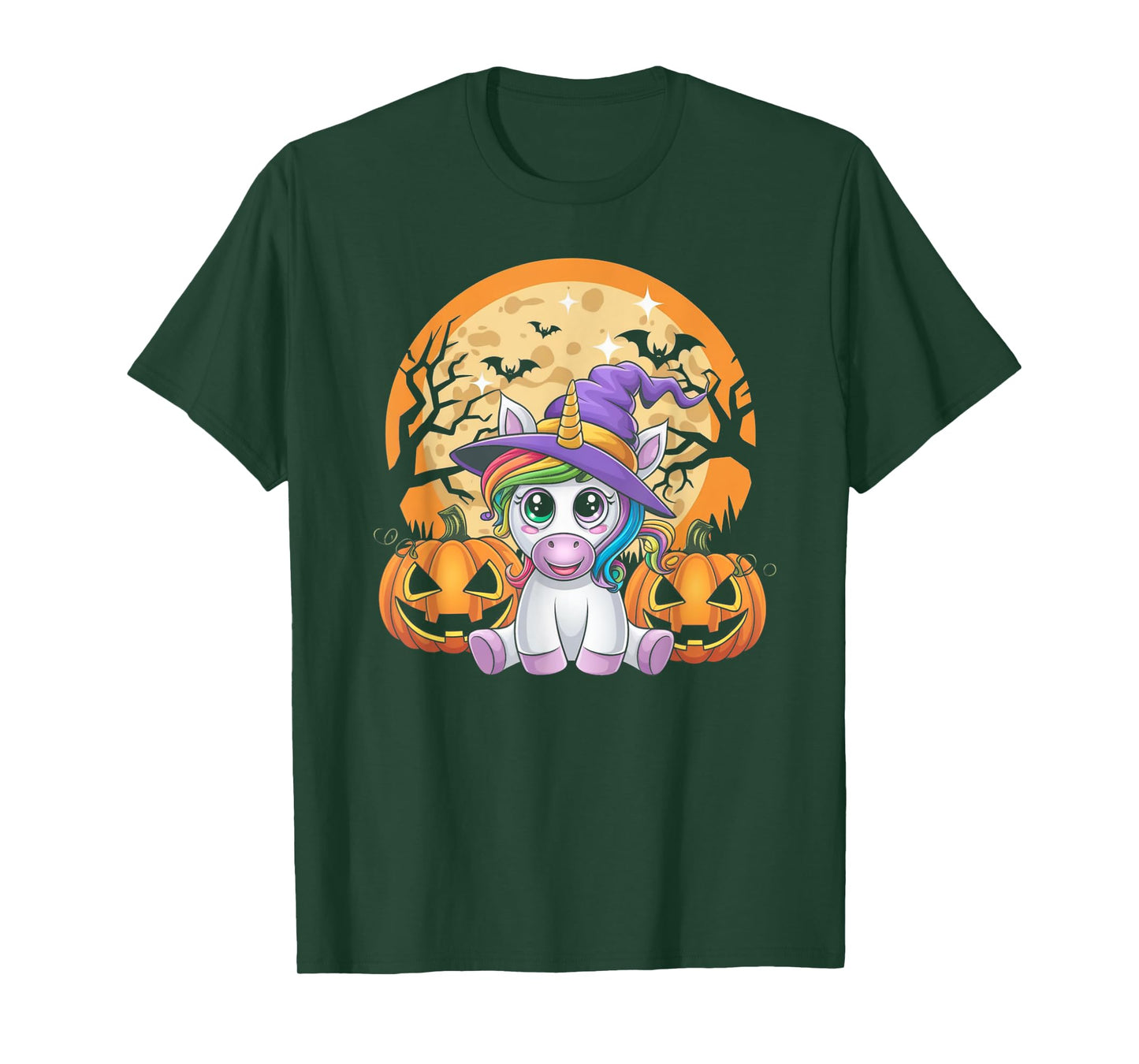 Cute Unicorn with Pumpkins Halloween 2024 for Girls & Women T-Shirt