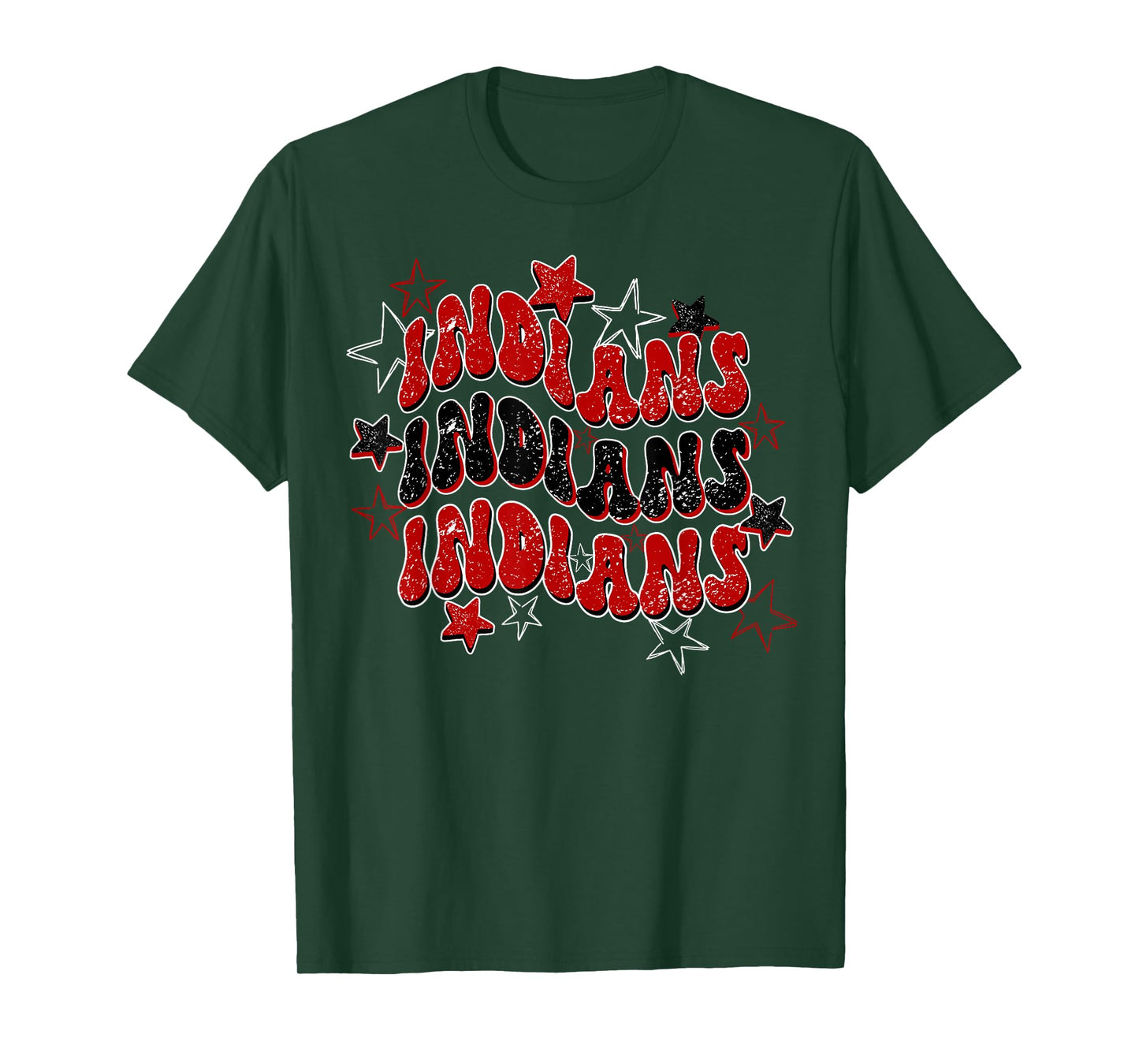 Indians School Spirit Red and Black Spirit Wear T-Shirt