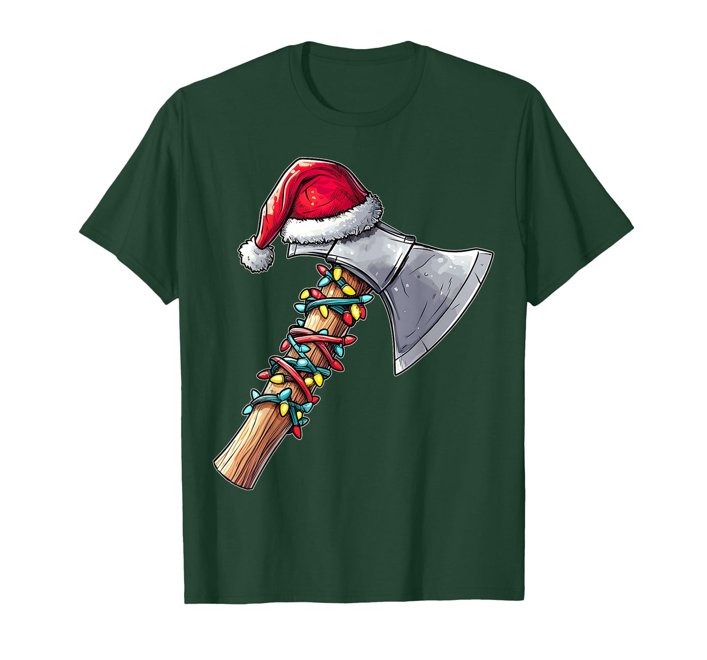 Axe Throwing Axe Thrower Christmas Hat Xmas T-Shirt - Unisex-Adults, Short Sleeve, T-Shirt, Black, Small