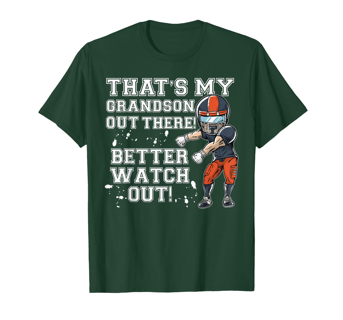 That's My Grandson Out There Orange Football Grandma T-Shirt