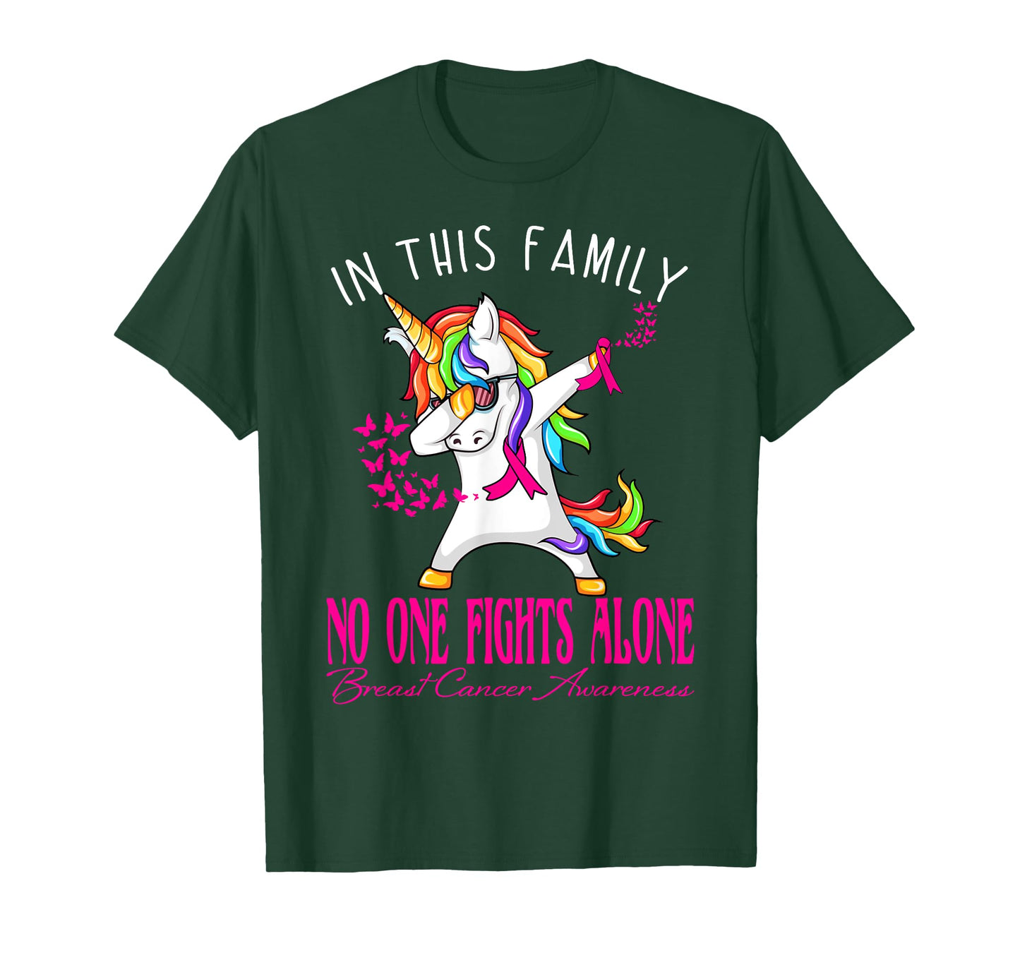 In This Family No One Fights Alone Breast Cancer Awareness T-Shirt
