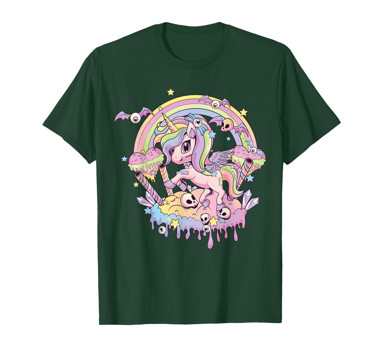 Pastel Goth Cute Creepy Unicorn Gothic Kawaii Menhera Wiccan T-Shirt