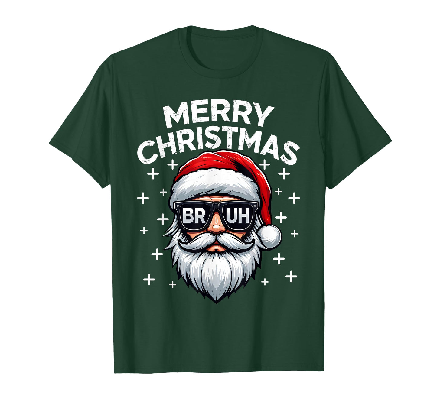 Merry Christmas Bruh Santa Face Meme Funny Saying Boys Men T-Shirt