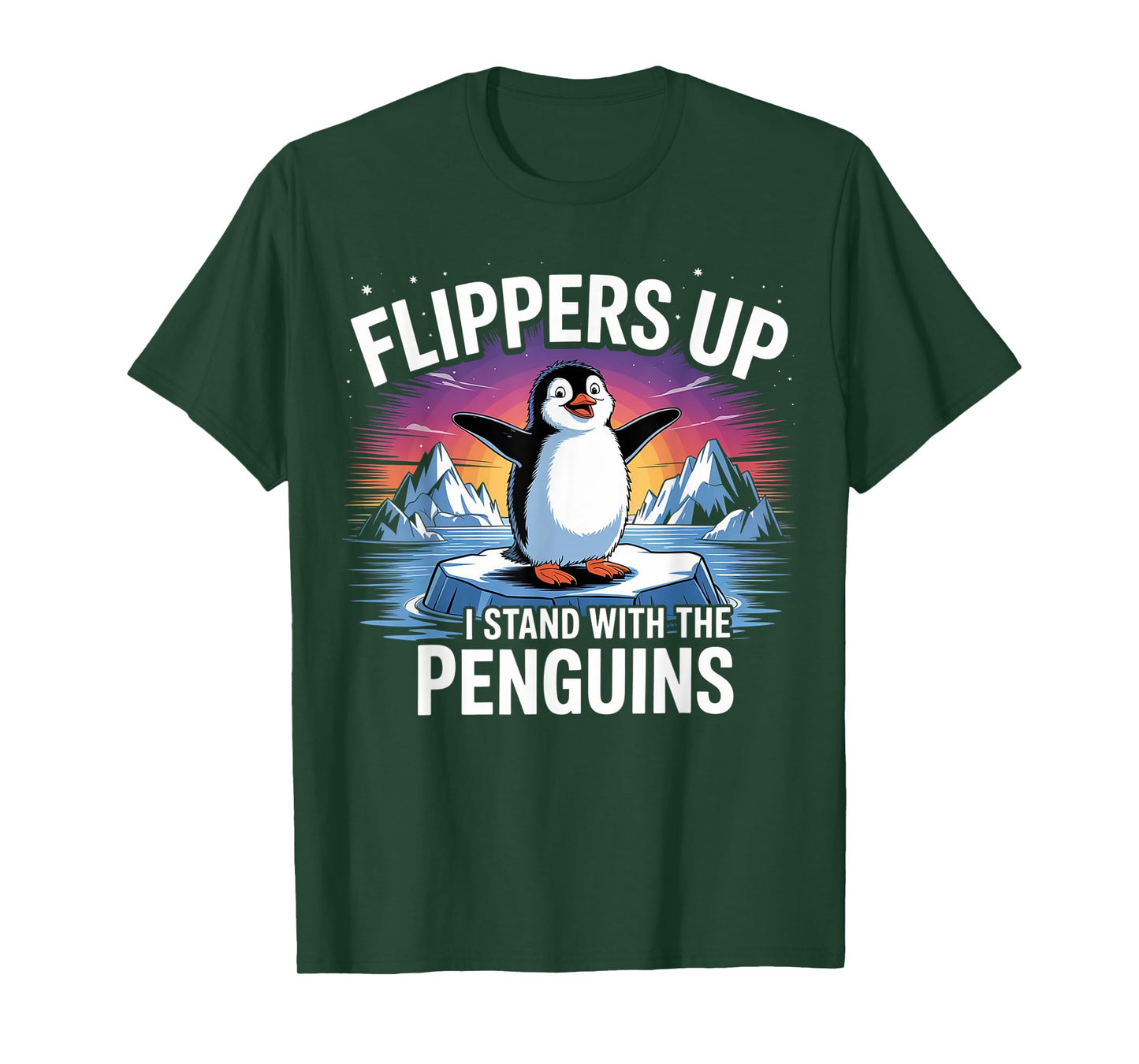 Flippers Up I Stand With The Penguins Funny Trump T-Shirt