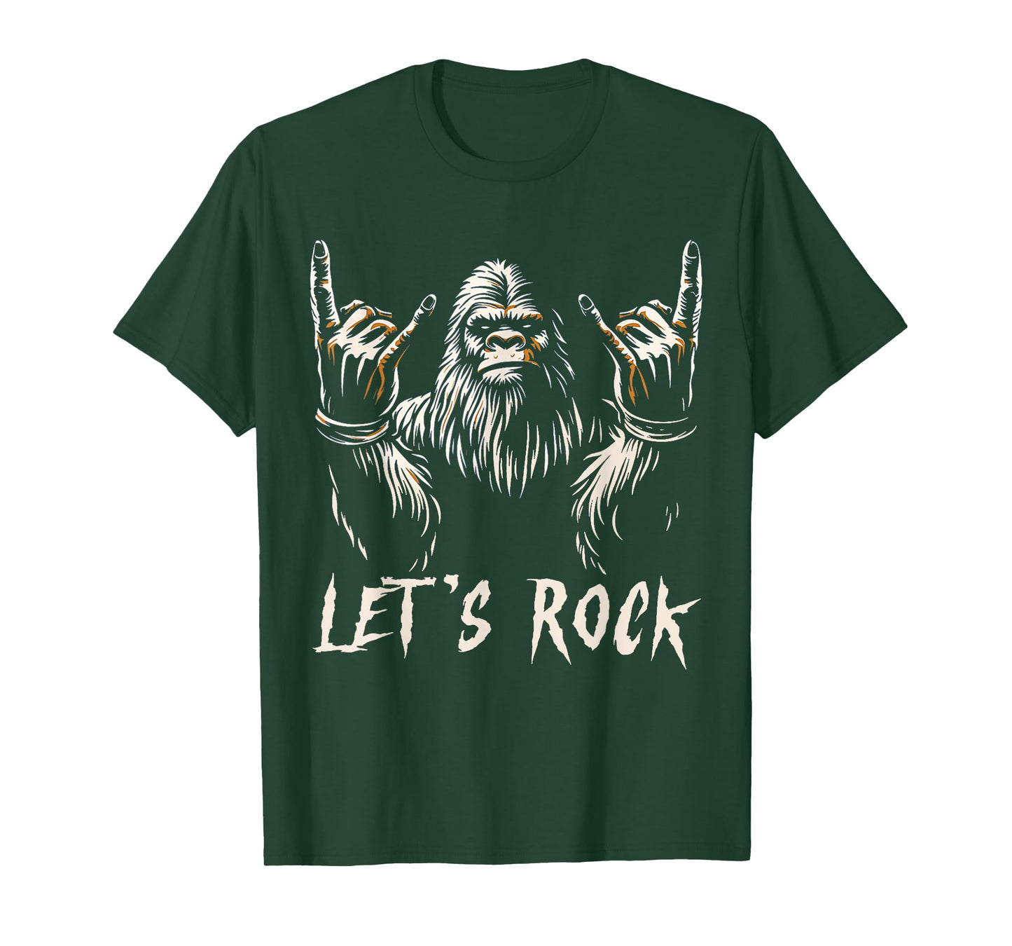 Bigfoot Rock On Funny Sasquatch Rock and Roll Let's Rock T-Shirt