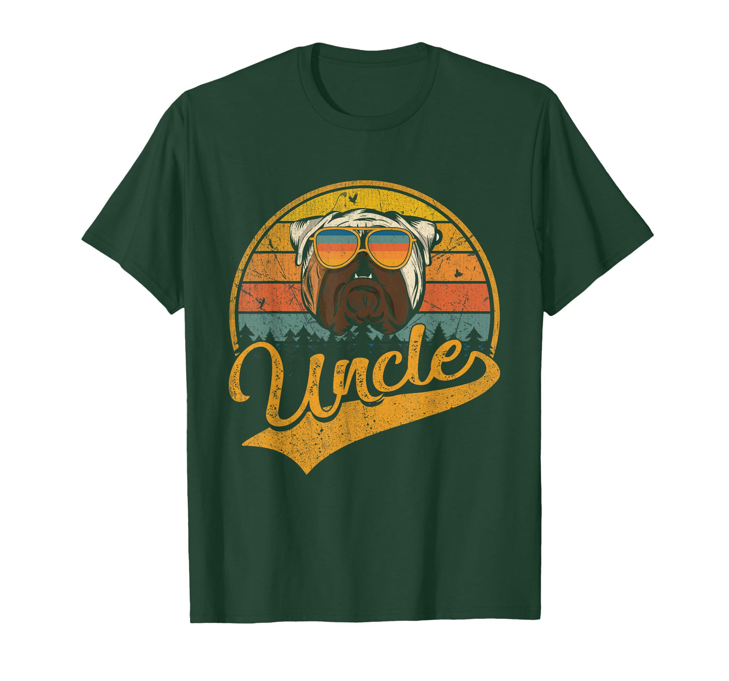 Father's Day Gifts Retro Vintage English Bulldog Uncle T-Shirt for Men Women Girls Kids
