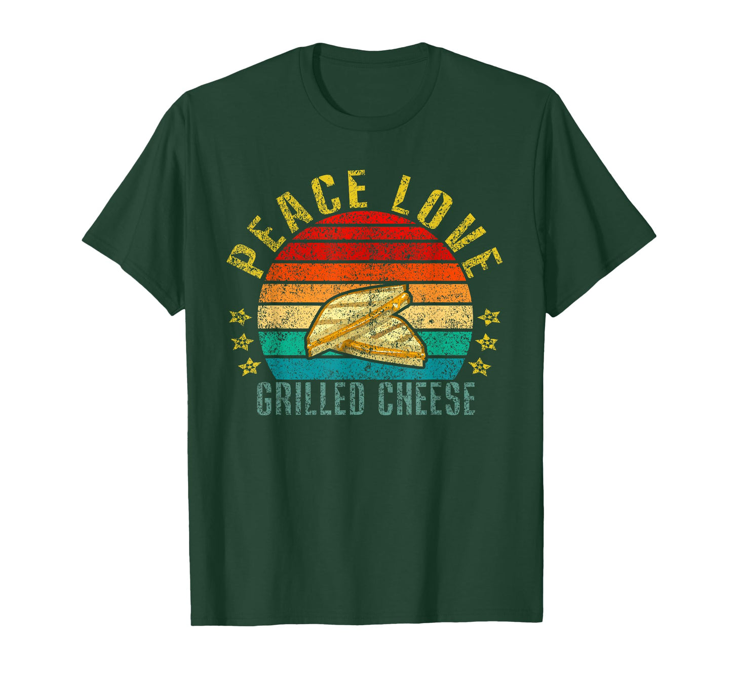 Peace Love Grilled Cheese Funny Retro T-Shirt