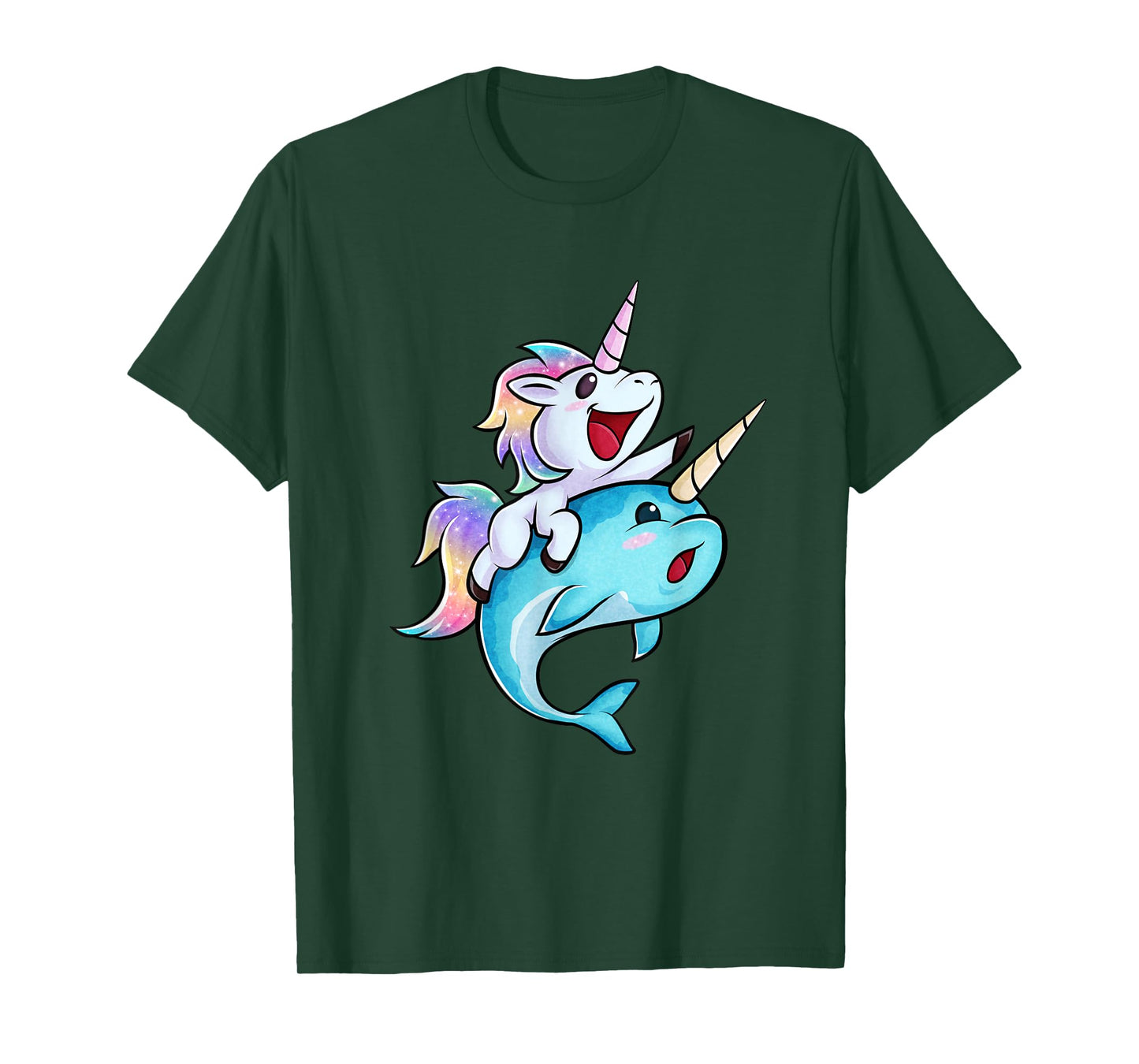Unicorn Riding A Narwhal T-Shirt