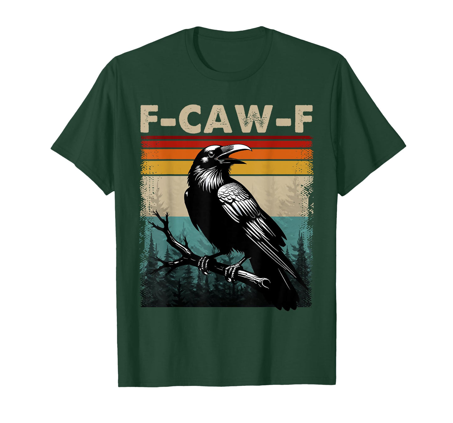 F-Caw-F Black Crow Black Bird Retro Sunset Vintage F-Caw-F T-Shirt